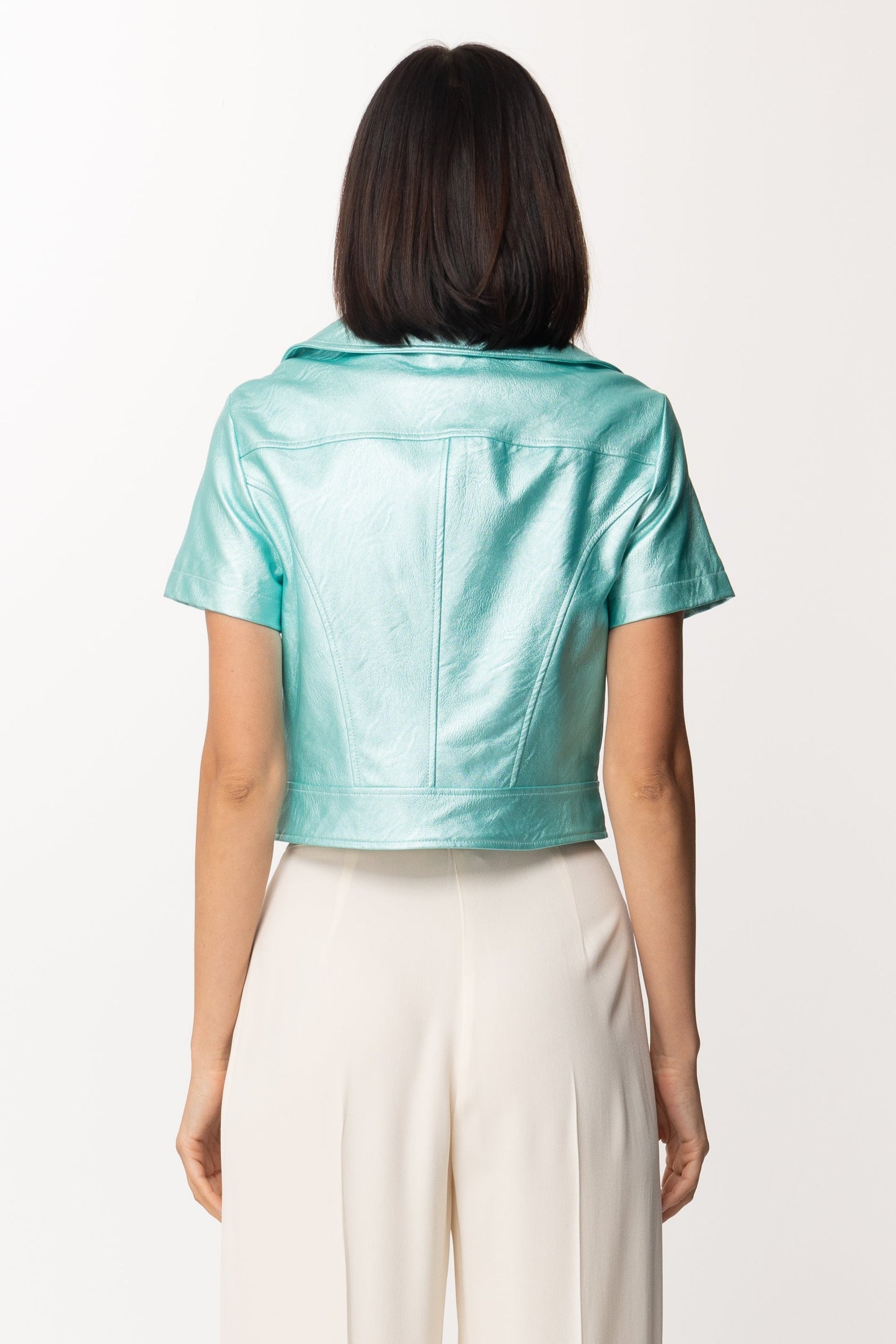 Motel Chiodo In Ecopelle Maniche Corte 19310LEC ACQUA