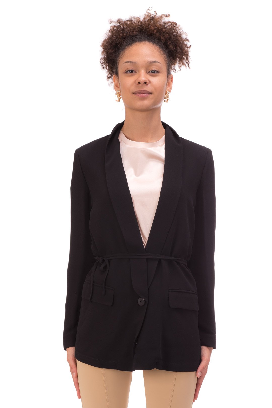 Twin-set Giacca Blazer con Cintura 212TP2473 NERO