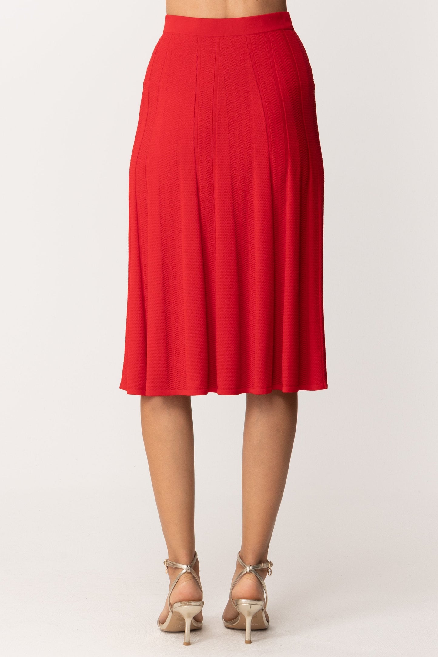 Twin-set Gonna Midi In Maglia Svasata 201TP3030 ROSSO LAVA