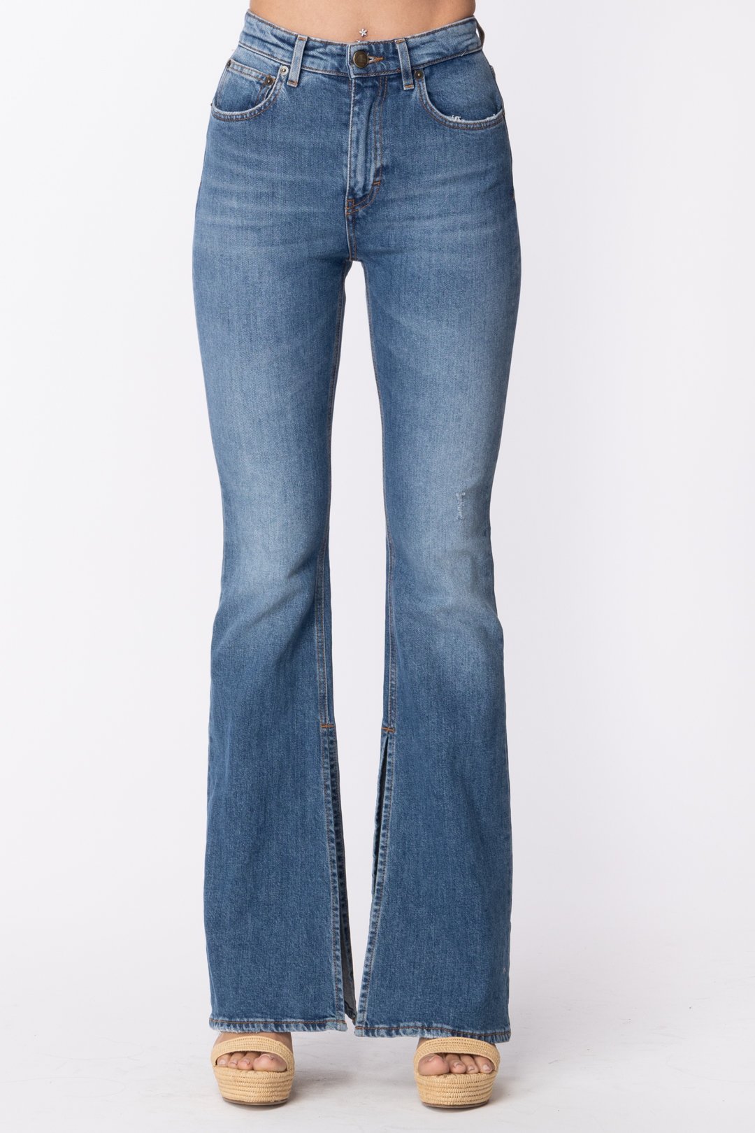 Aniye By Jeans a Zampa Alabama con Orlo Sfrangiato 181380 LIGHT BLUE OLD