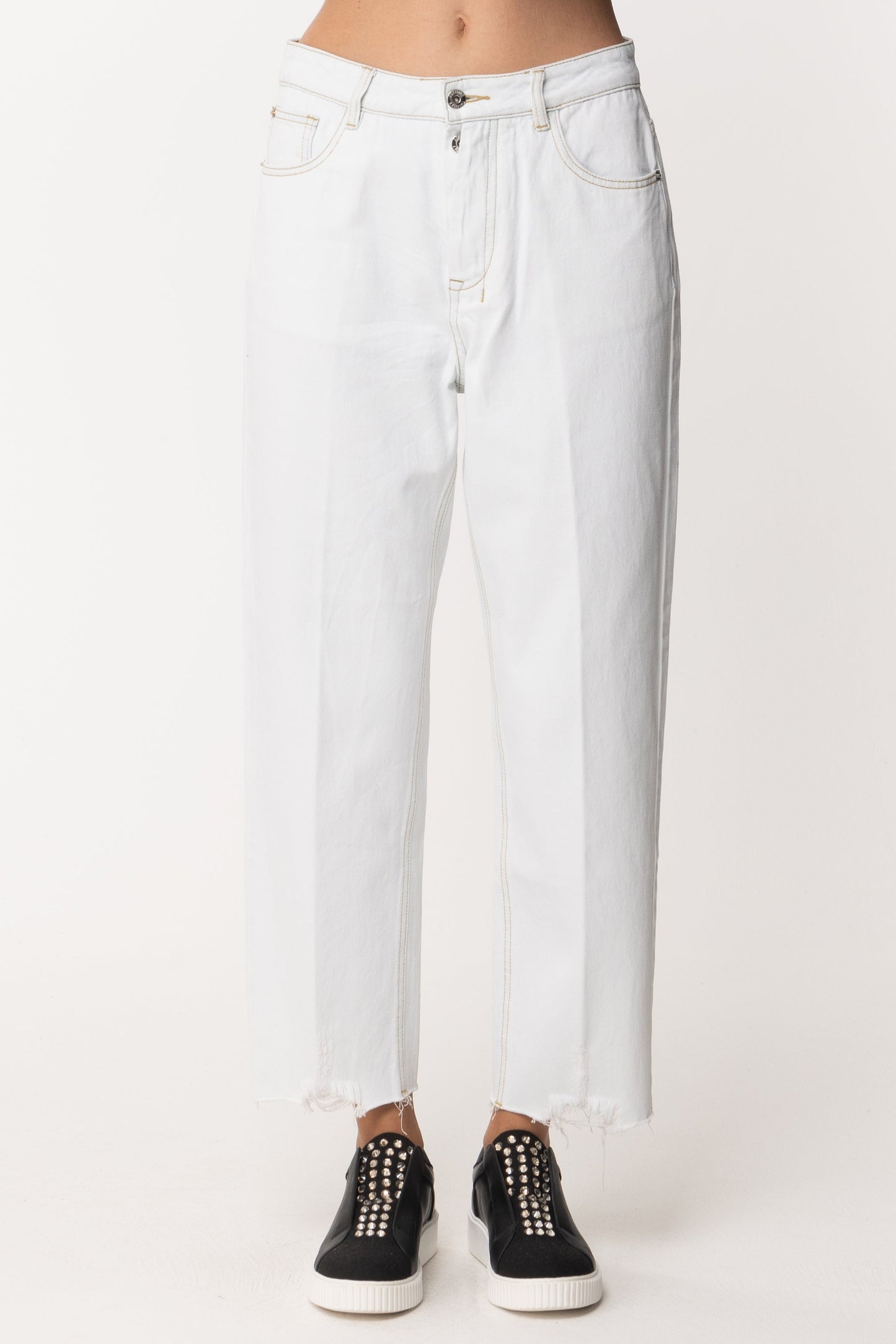 Twin-set Jeans Barrel con Taglio a Vivo 221AT2374 DENIM CHIARO