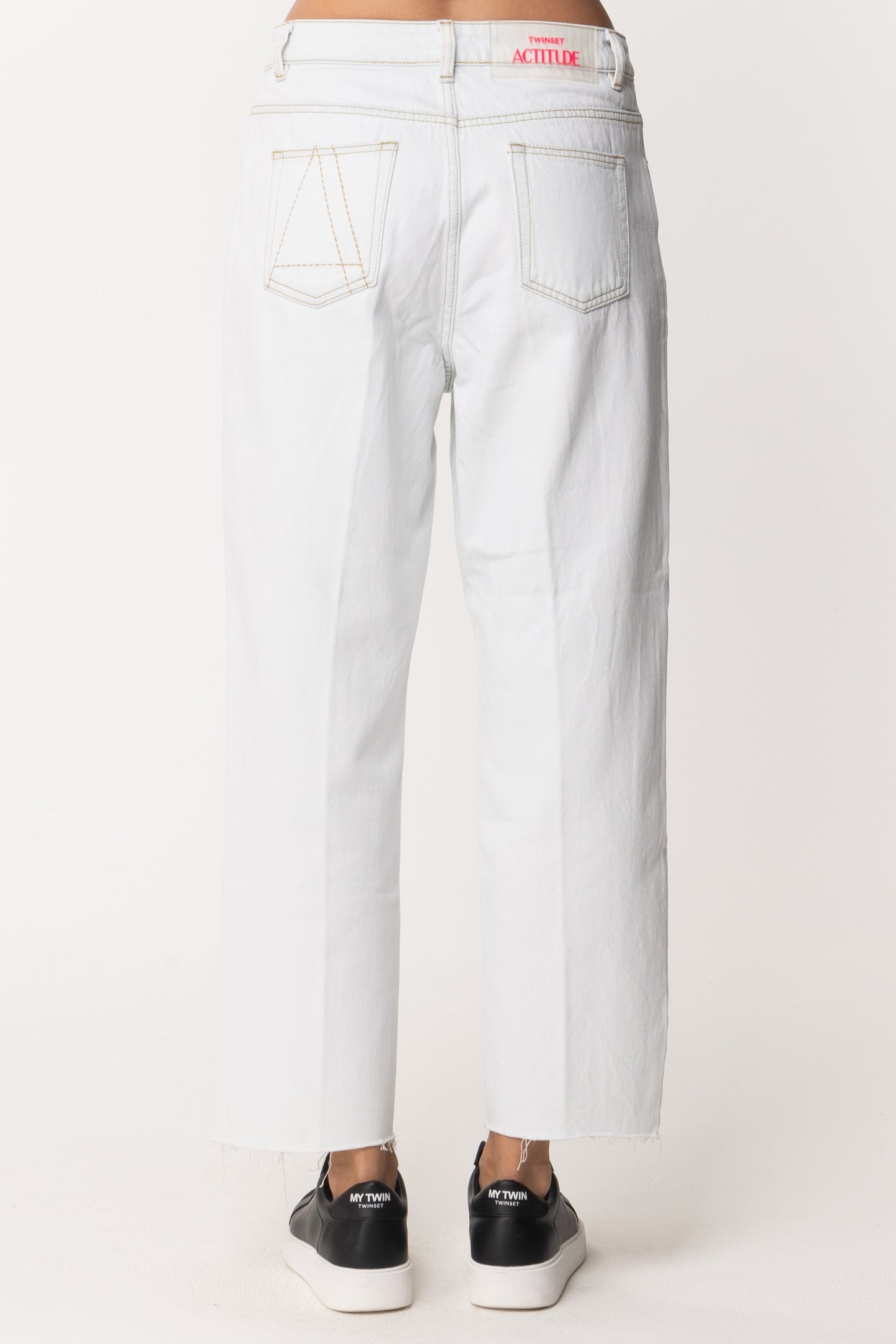 Twin-set Jeans Barrel con Taglio a Vivo 221AT2374 DENIM CHIARO