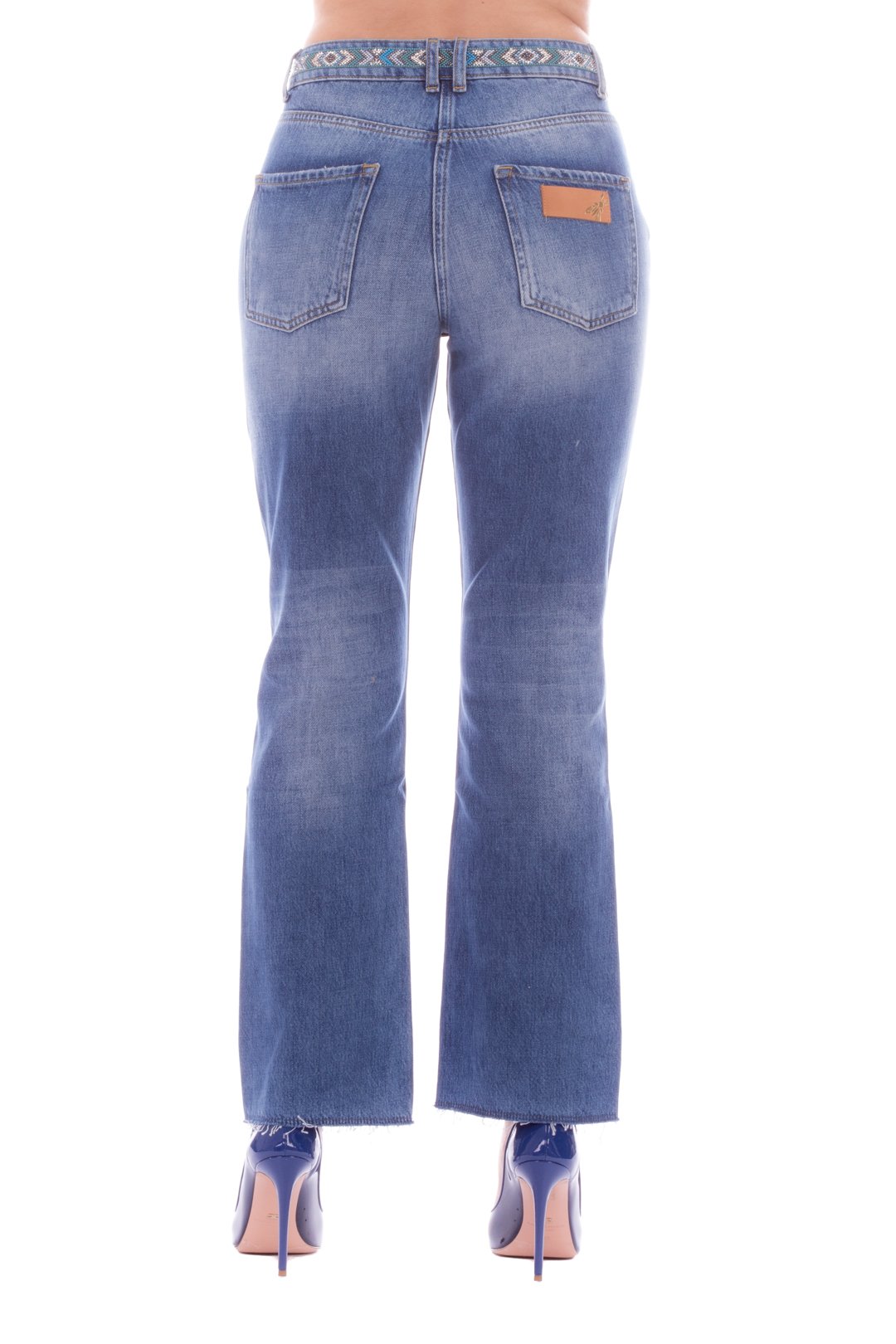 Patrizia Pepe Jeans con Ricamo Di Perline 2J2274 BOHO INDIGO