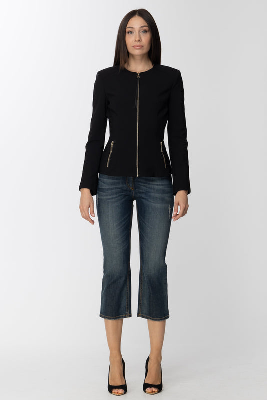 Elisabetta Franchi Jeans Crop Scuri PJ10M91E1 USED BLUE