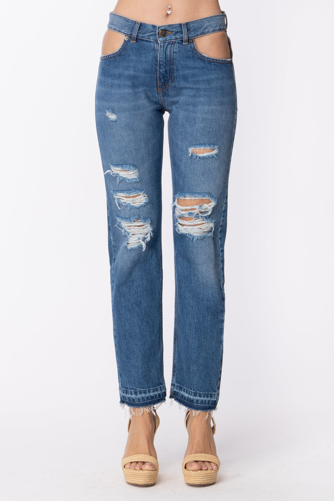 Aniye By Jeans Nancy Hole con Rotture e Cut-out 185177 SKY-USED