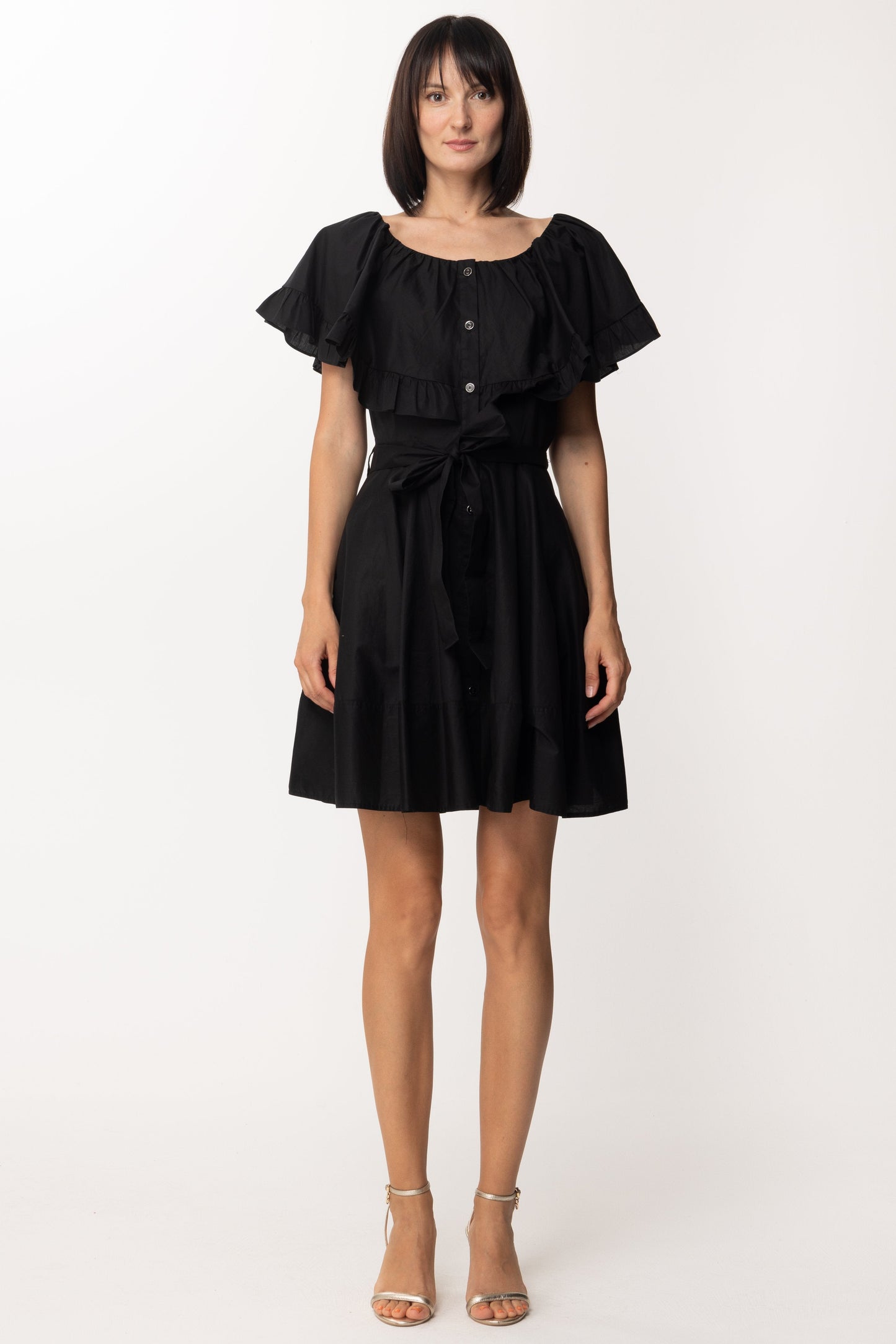 Twin-set Mini Abito Chemisier con Volant 221AT2039 NERO