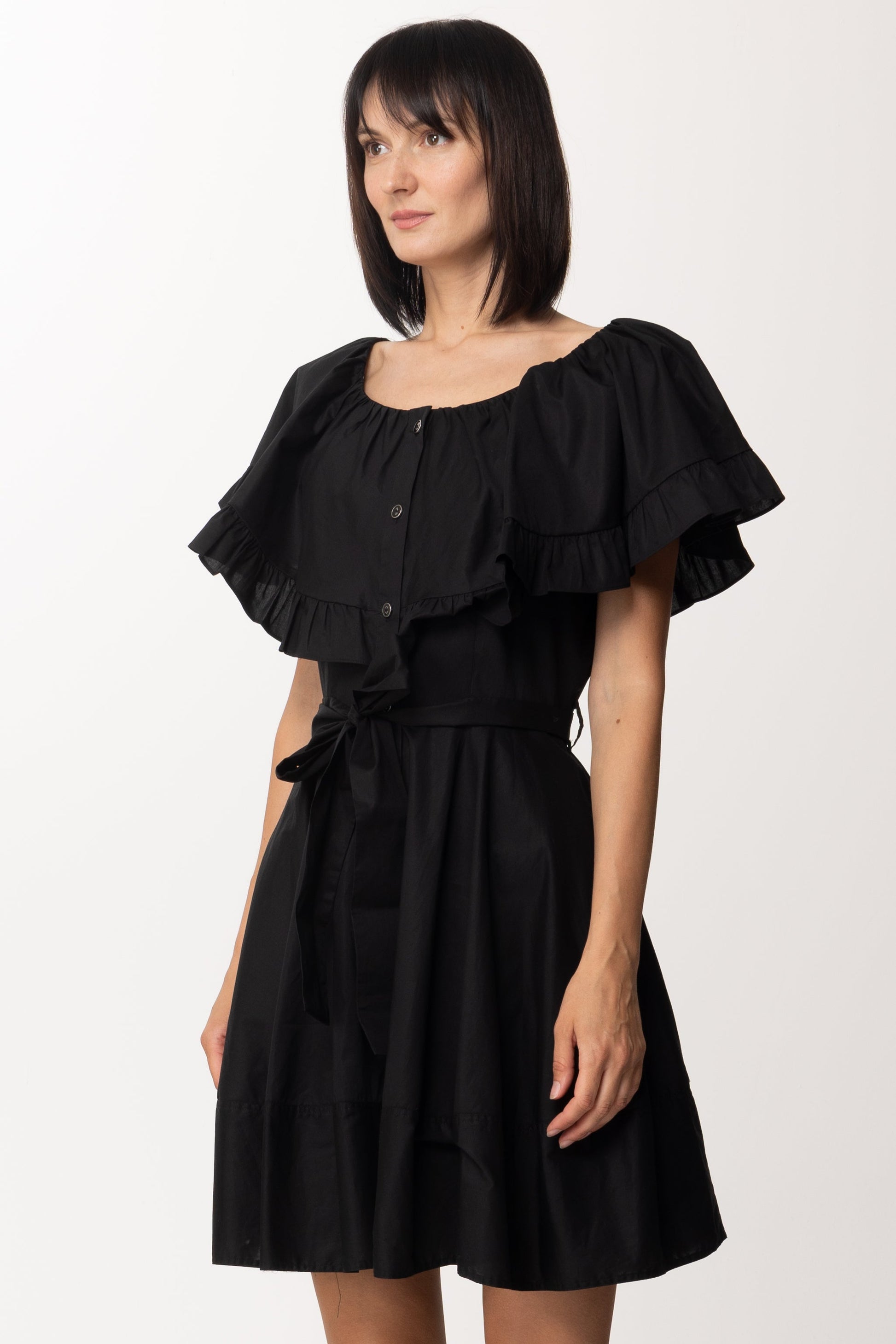 Twin-set Mini Abito Chemisier con Volant 221AT2039 NERO
