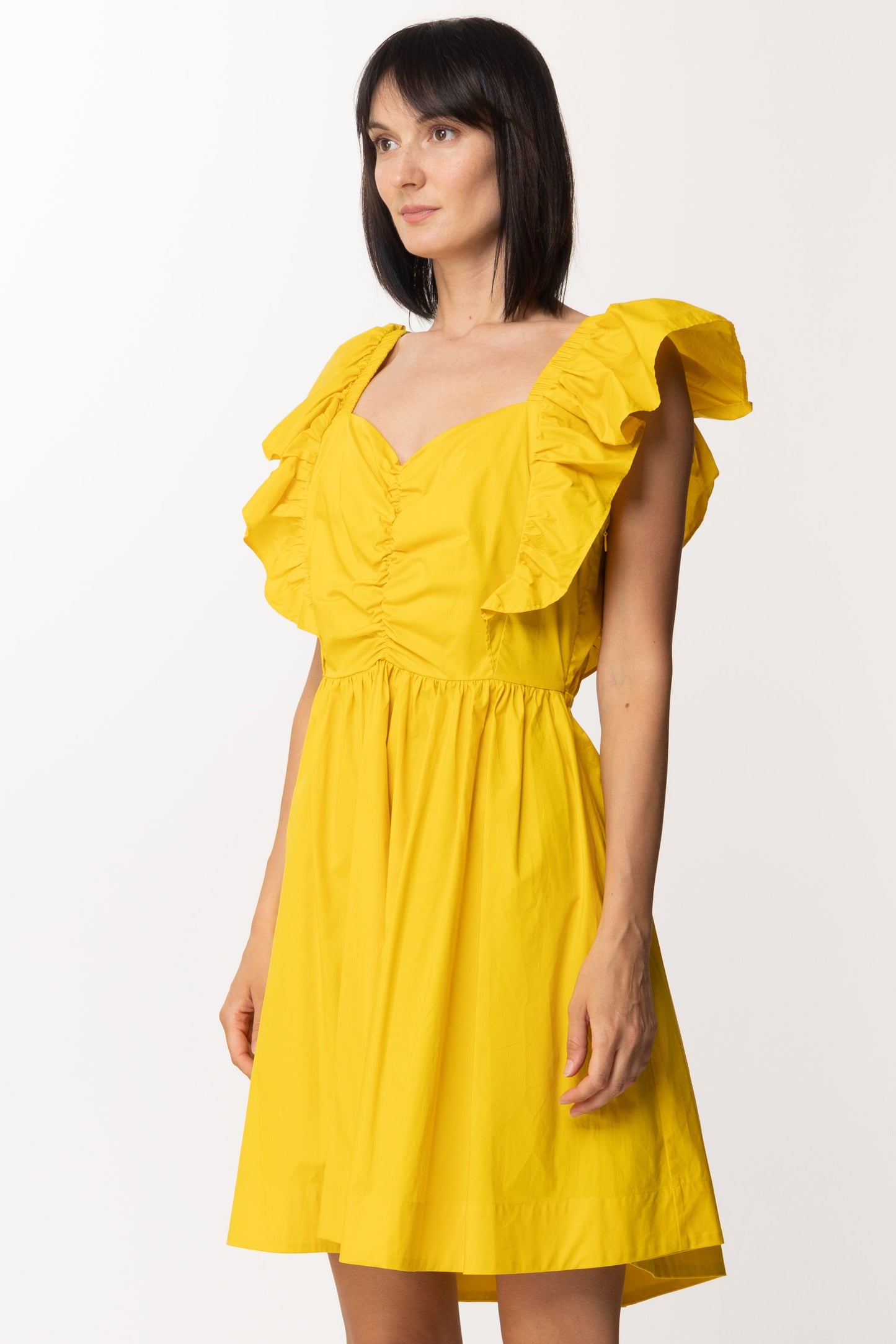 Twin-set Mini Abito In Popeline con Volant 221TT2061 MIELE CHIARO