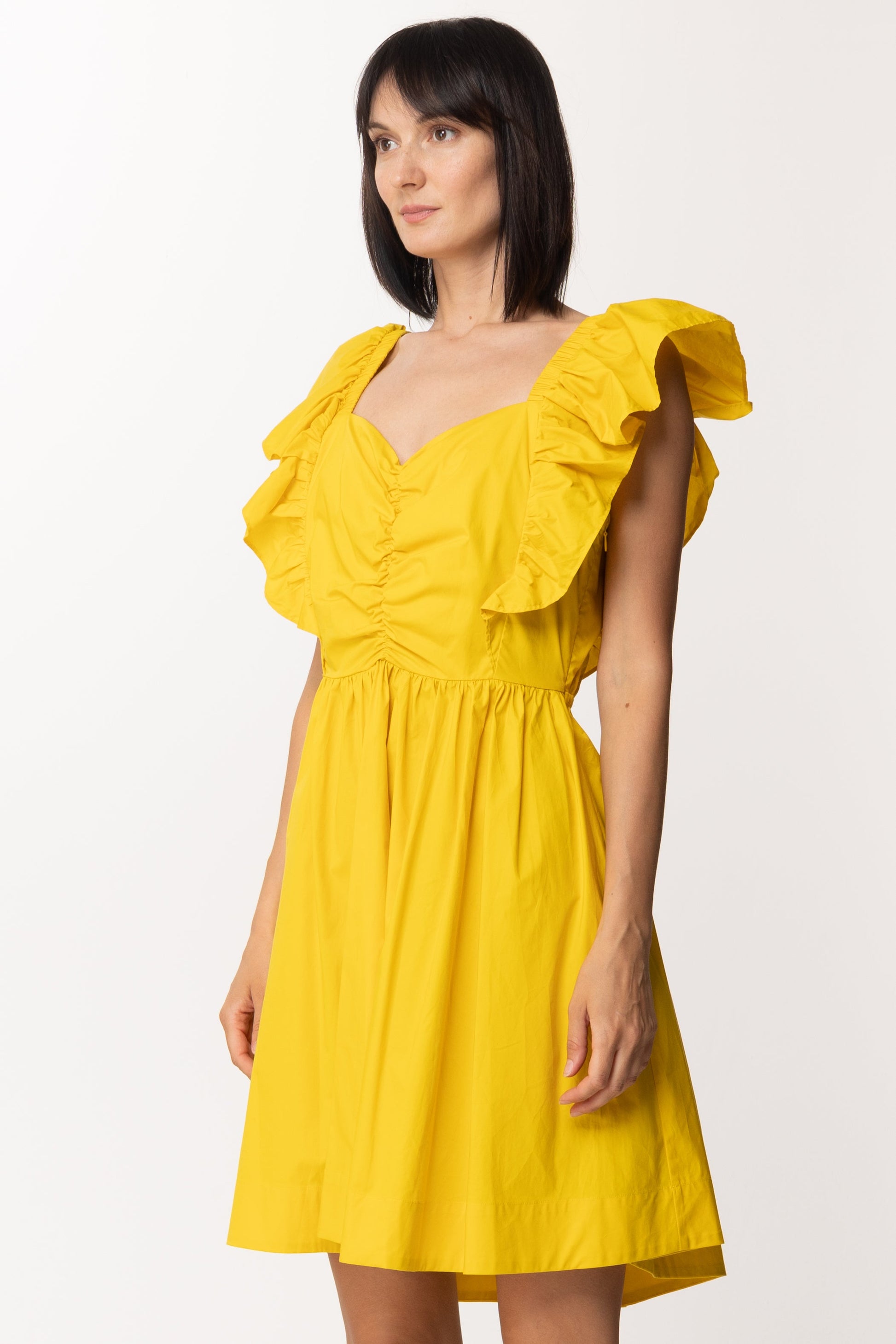 Twin-set Mini Abito In Popeline con Volant 221TT2061 MIELE CHIARO