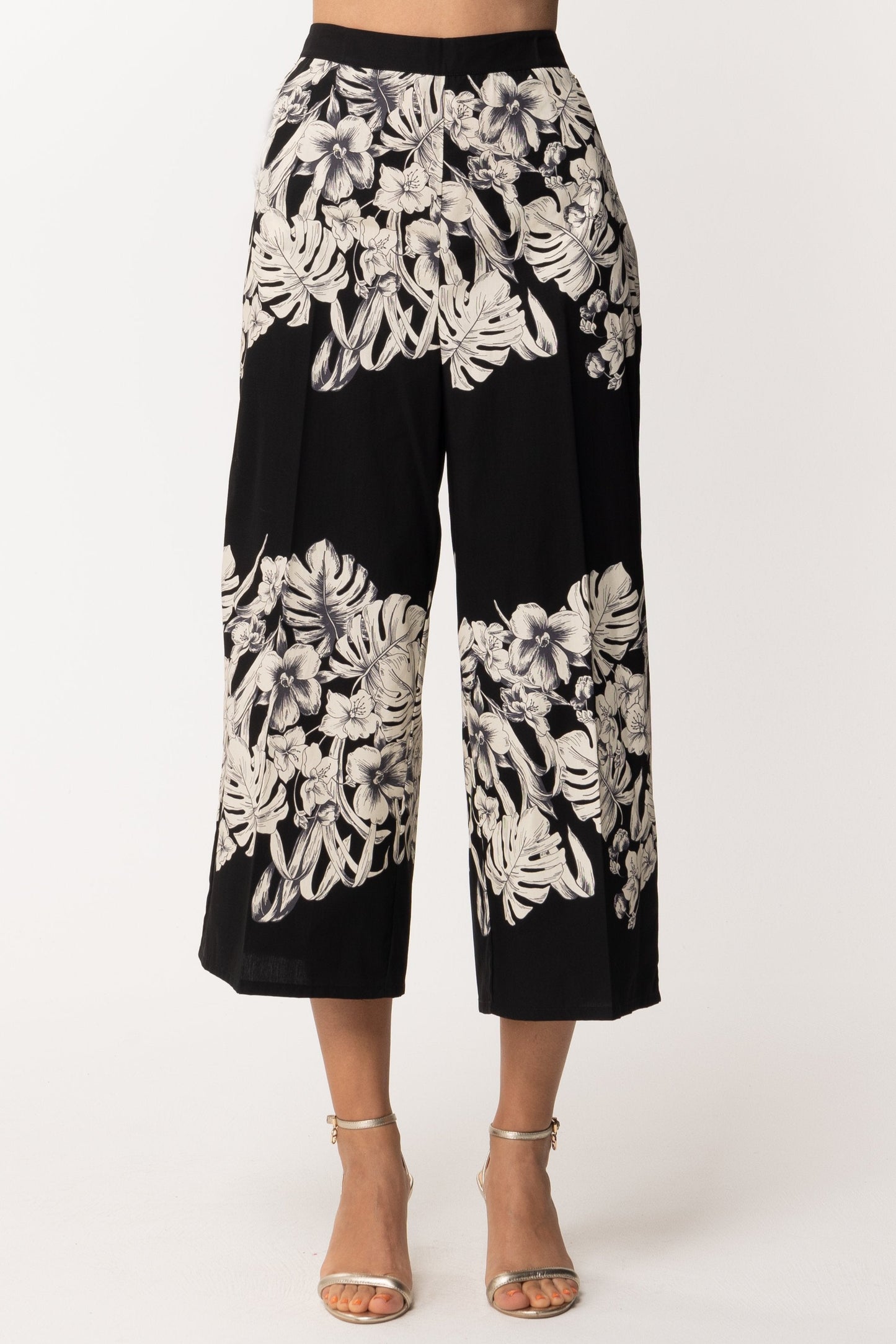 Twin-set Pantalone Ampio con Stampa Floreale 201TT2316 ST.FIORE GRAFICO NERO