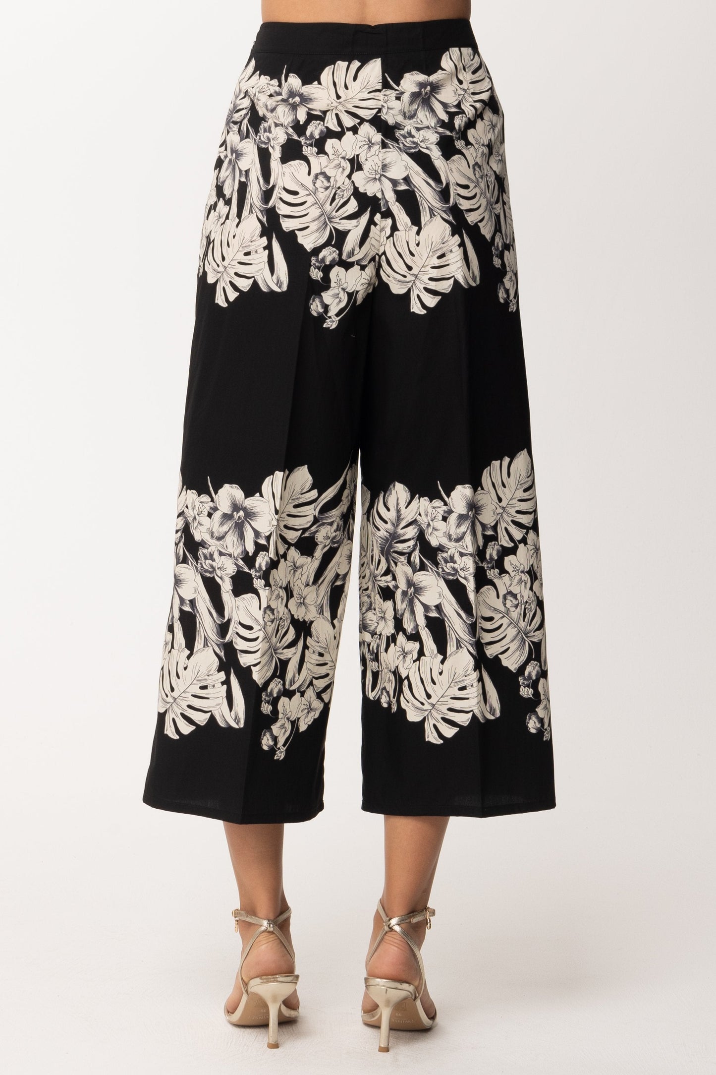 Twin-set Pantalone Ampio con Stampa Floreale 201TT2316 ST.FIORE GRAFICO NERO