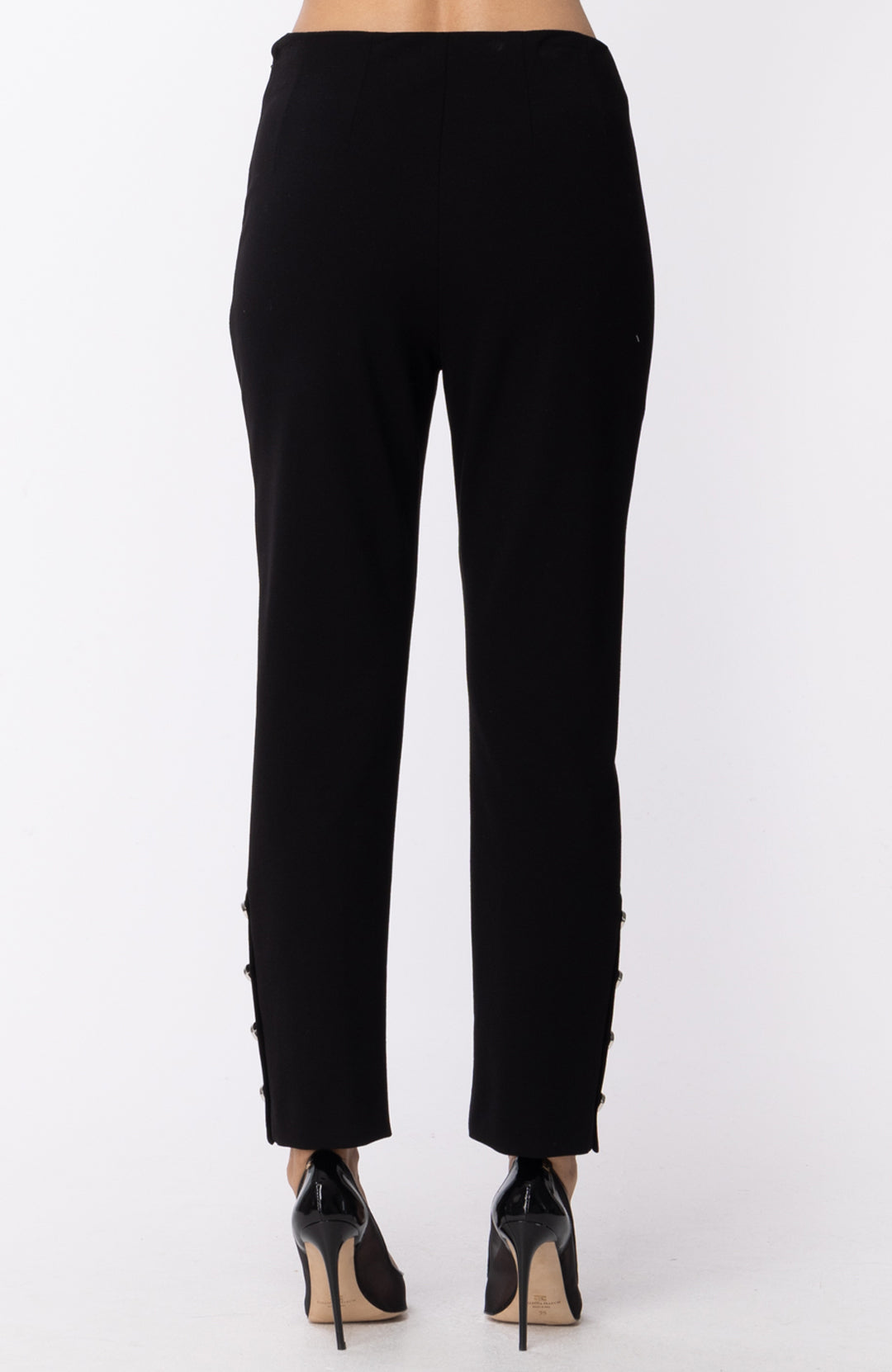 Manila Grace Pantalone Skinny con Bottoni P612VU NERO
