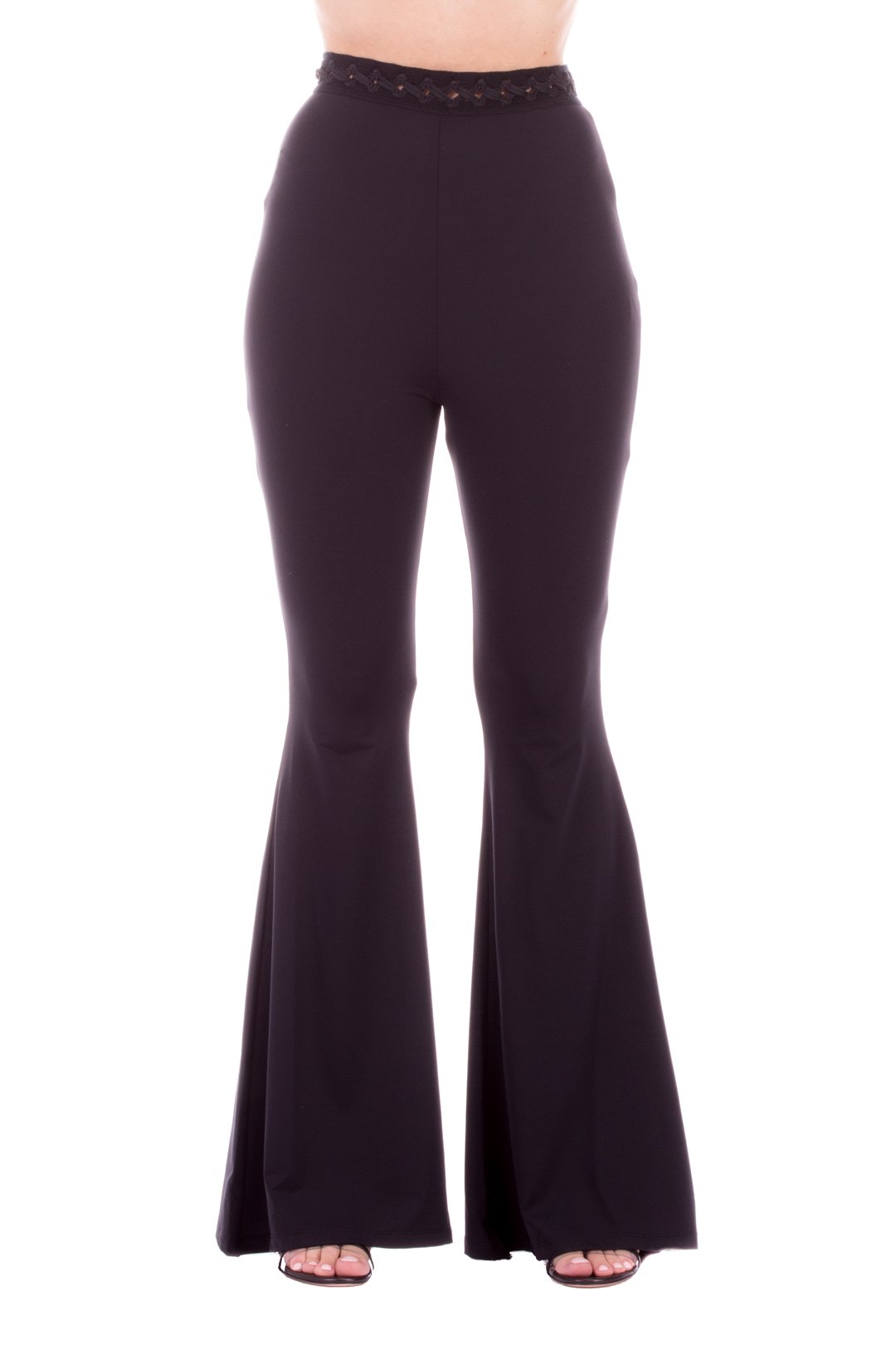 Me Fui Pantaloni a Zampa con Passamaneria M20-0073NR BLACK