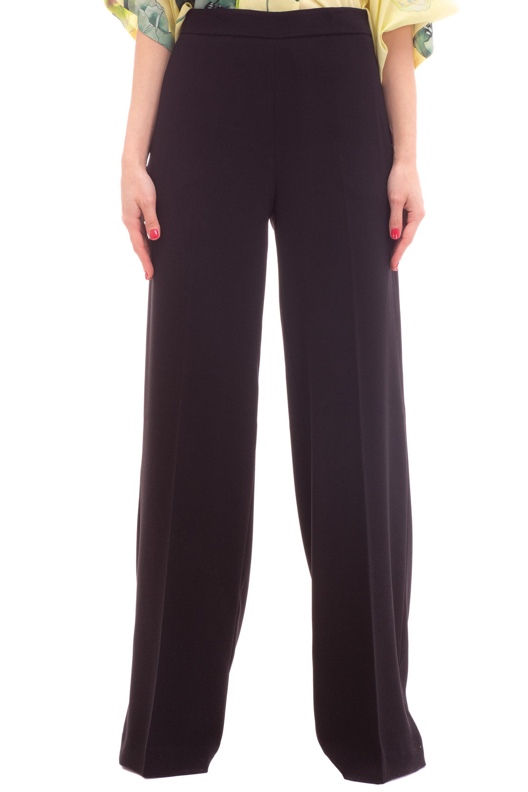 Twin-set Pantaloni Ampi a Vita Alta 221TP2402 NERO