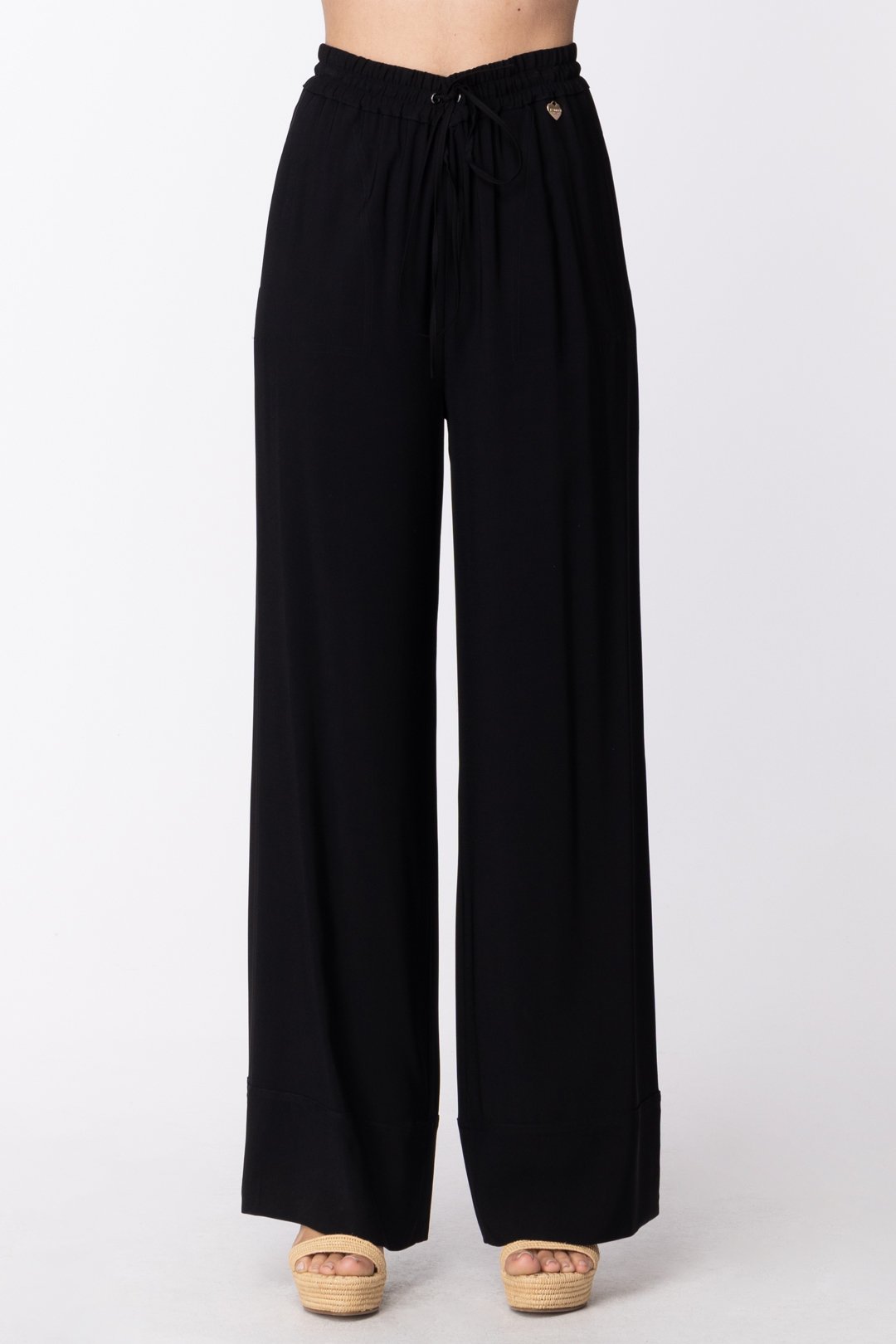 Twin-set Pantaloni Ampi con Coulisse In Vita 211TT2164 NERO