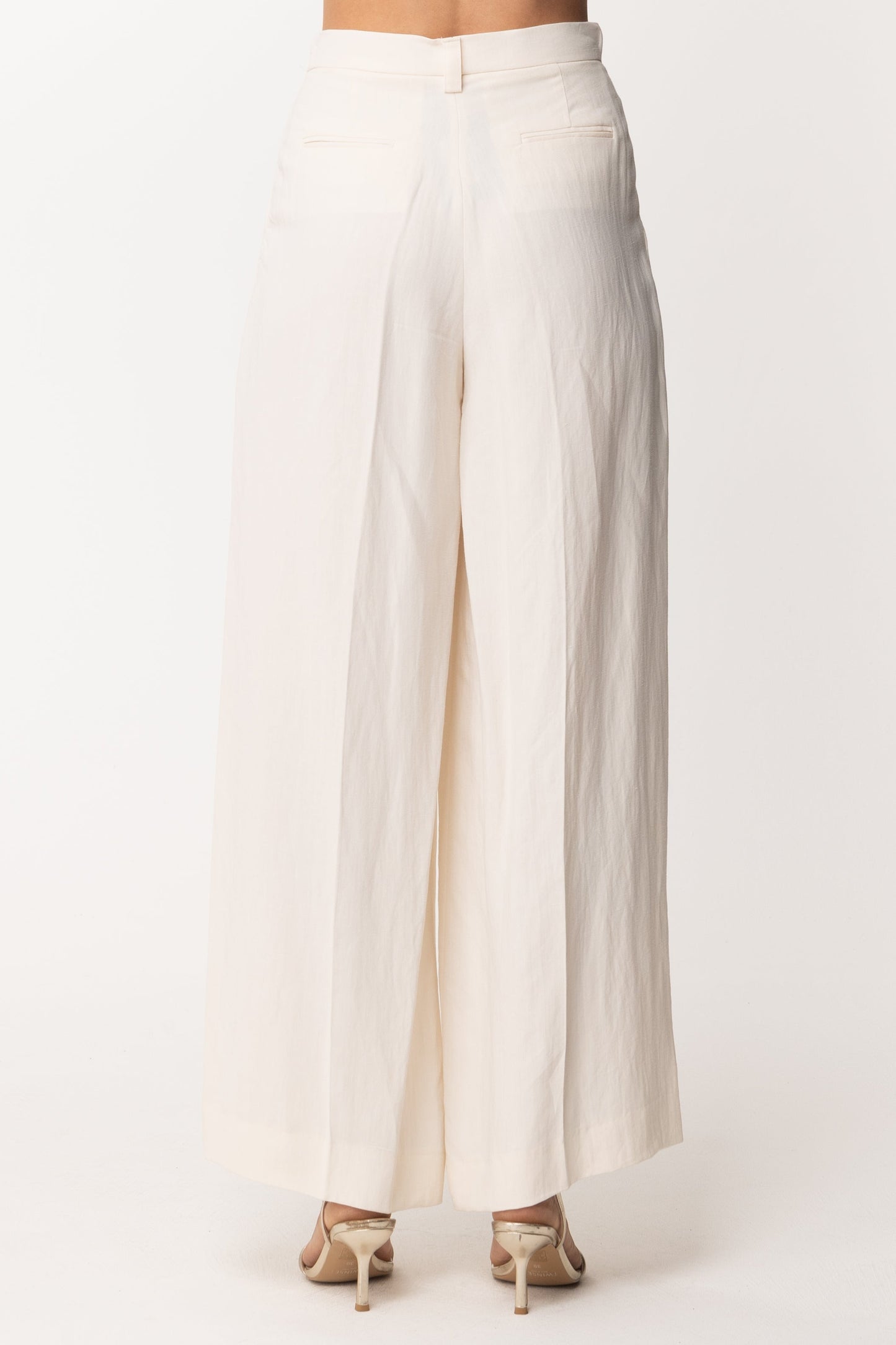 Twin-set Pantaloni Ampi In Canvas 201TT2217 ANTIQUE WHITE