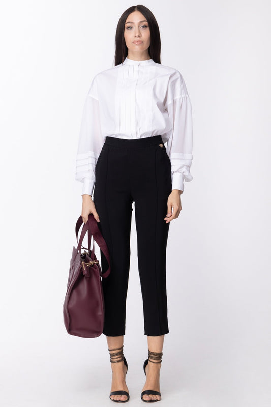 Twin-set Pantaloni con Vita Arricciata e Spacchetti Alla Caviglia 211TT2162 NERO