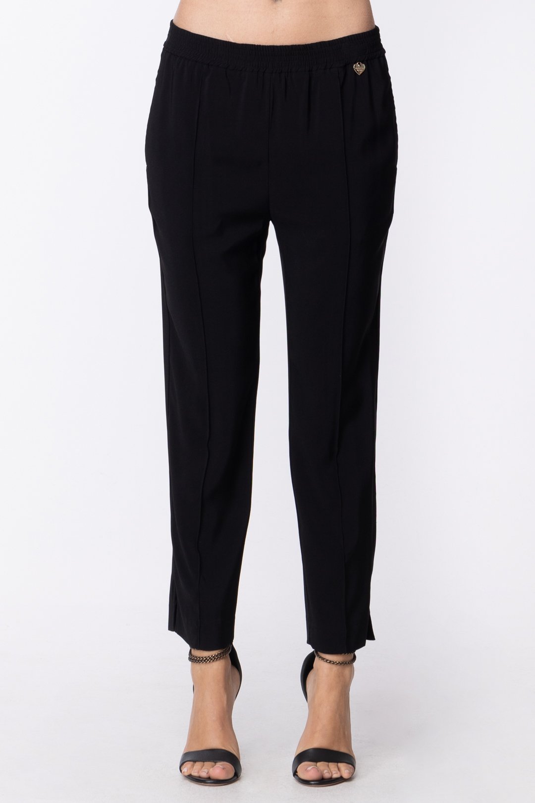 Twin-set Pantaloni con Vita Arricciata e Spacchetti Alla Caviglia 211TT2162 NERO