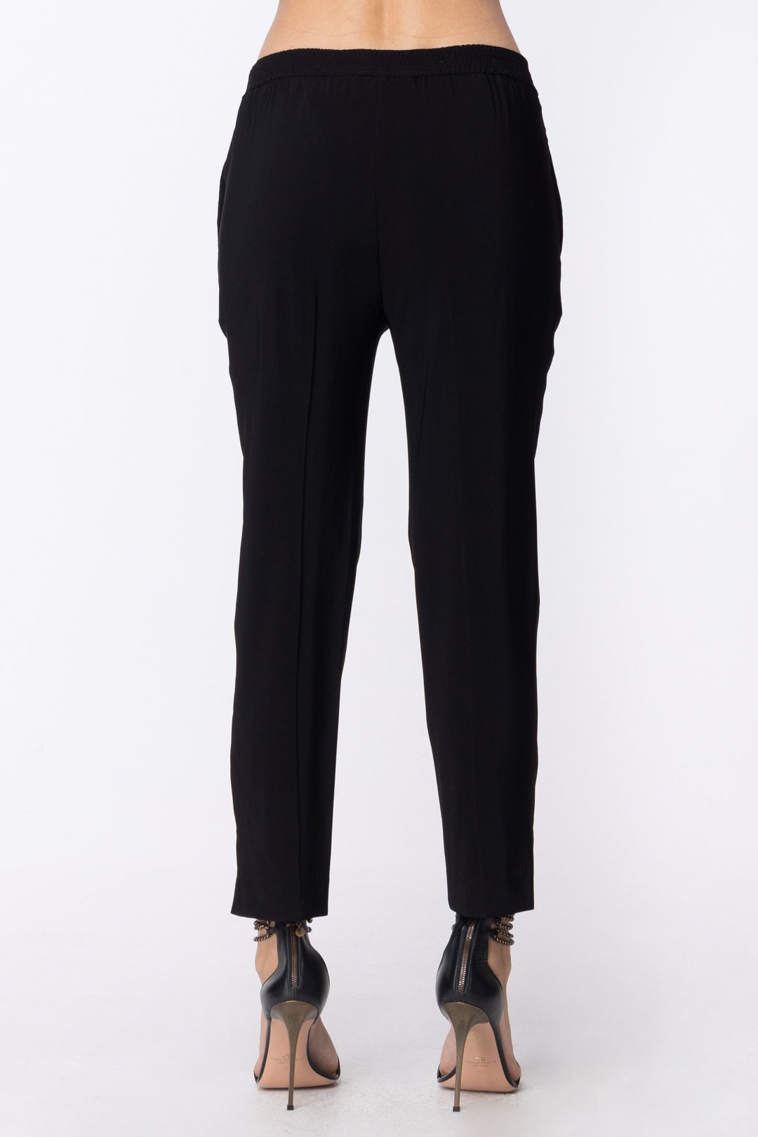Twin-set Pantaloni con Vita Arricciata e Spacchetti Alla Caviglia 211TT2162 NERO