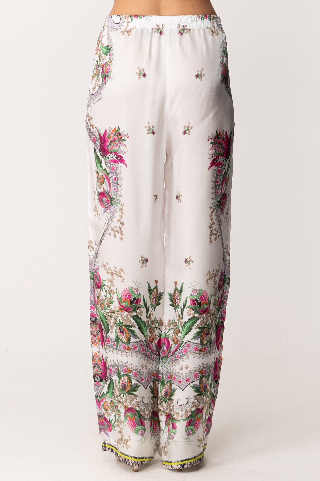 Just Cavalli Pantaloni Fluidi con Stampa S04KA0326 WHITE VARIANT