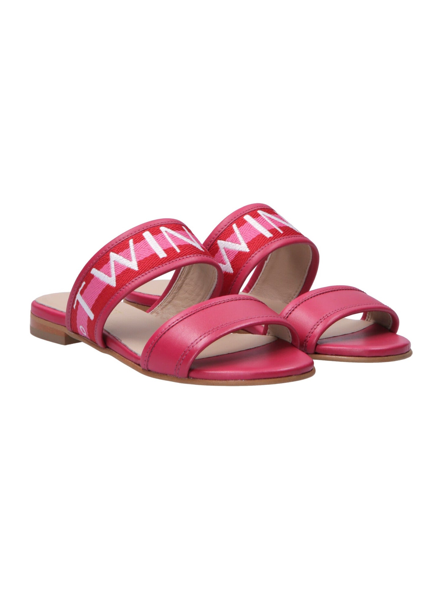 Twin-set Sandali Flat con Fascia Logata 201TCT04J BIC.GERANIUM/JAZZ