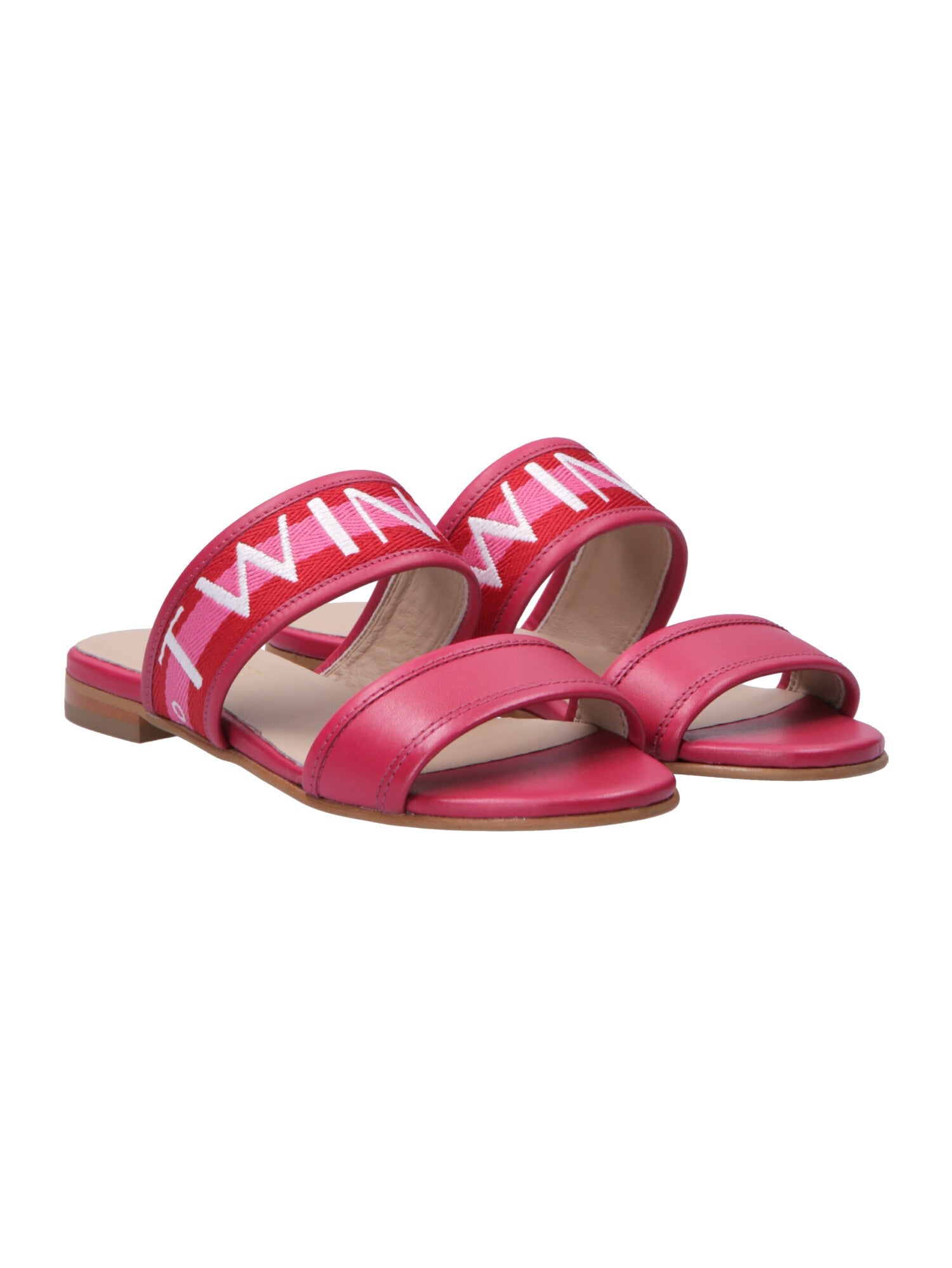 Twin-set Sandali Flat con Fascia Logata 201TCT04J BIC.GERANIUM/JAZZ