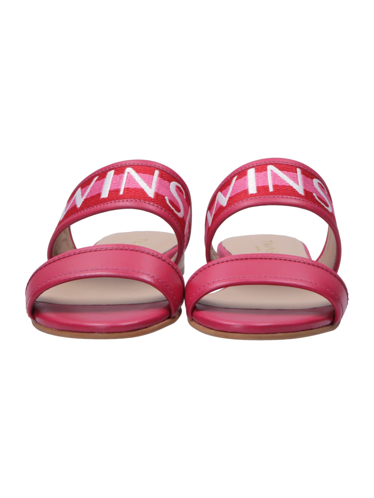 Twin-set Sandali Flat con Fascia Logata 201TCT04J BIC.GERANIUM/JAZZ