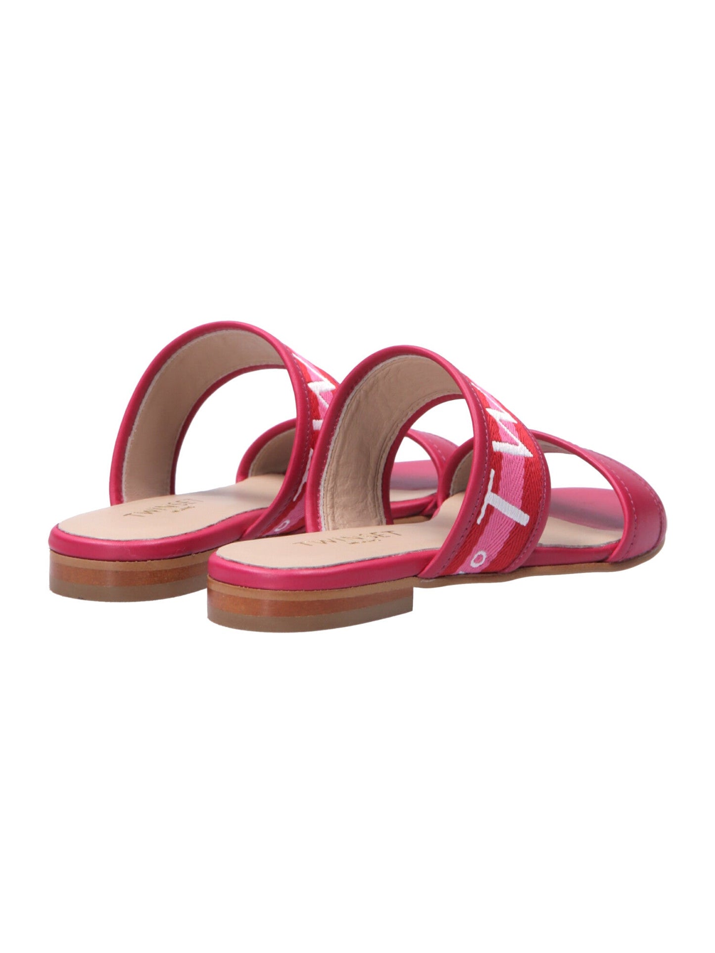 Twin-set Sandali Flat con Fascia Logata 201TCT04J BIC.GERANIUM/JAZZ