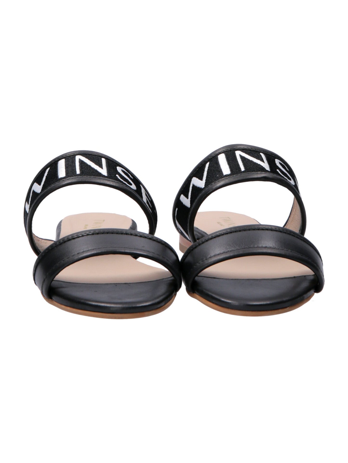 Twin-set Sandali Flat con Fascia Logata 201TCT04J BIC.NERO/ANTIQUE WHITE