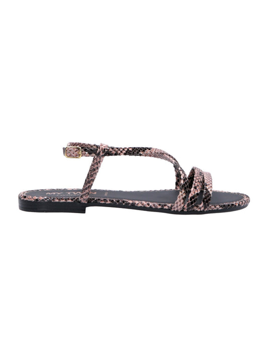 Twin-set Sandali Flat con Pattern 201MCT012 ST.PITONE ROSA SELVATICA