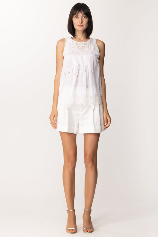 Twin-set Shorts In Raso Opaco con Cordoncino 221TP2652 NEVE