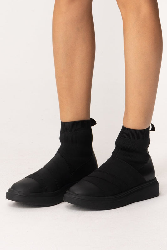 Fessura Sneaker Alta a Stivaletto EDG018 BLACK