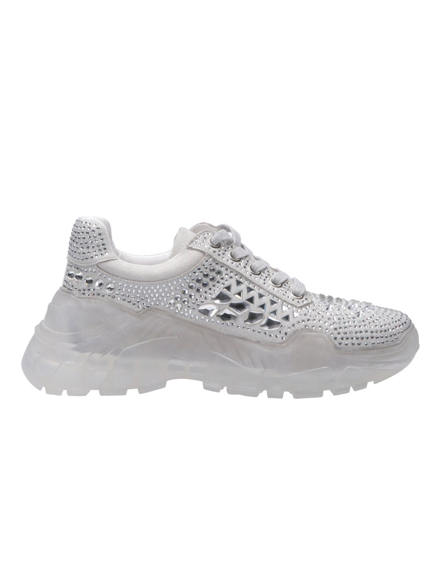 Twin-set Sneaker Scamoscate con Strass 201MCT042 BIANCO OTTICO
