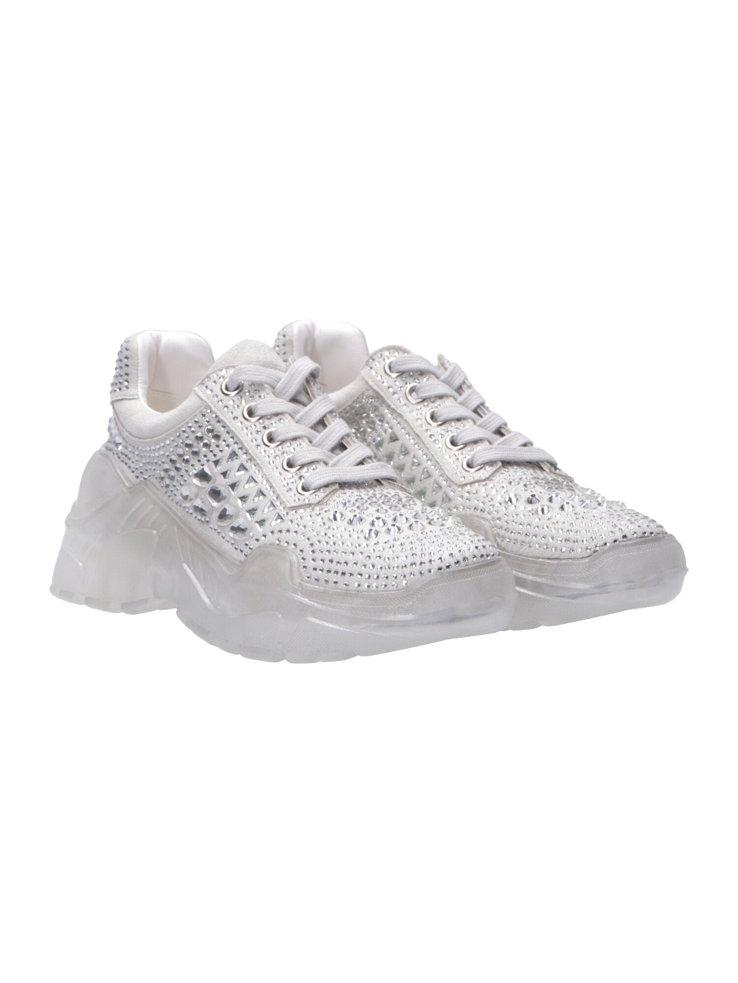 Twin-set Sneaker Scamoscate con Strass 201MCT042 BIANCO OTTICO
