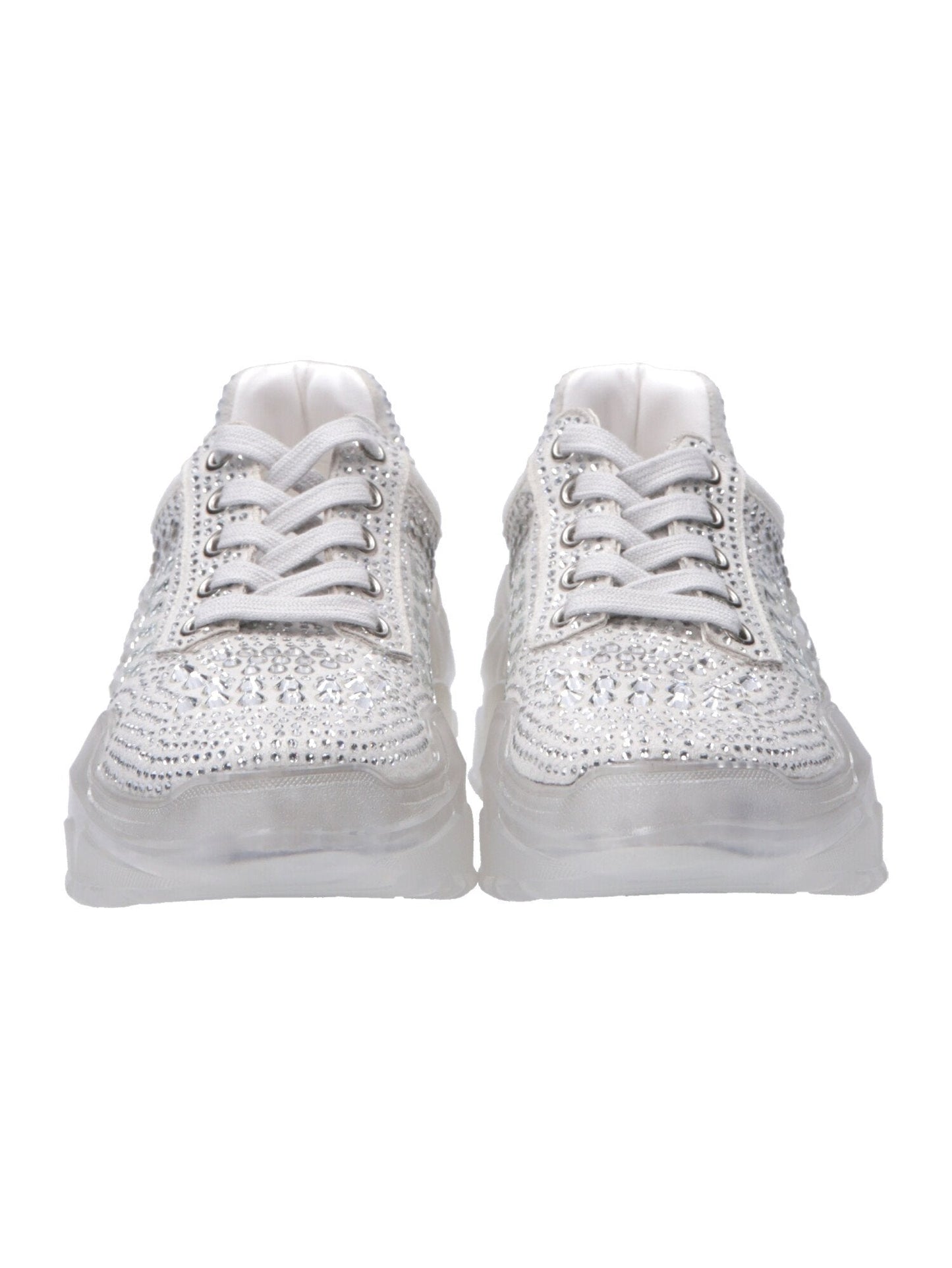 Twin-set Sneaker Scamoscate con Strass 201MCT042 BIANCO OTTICO