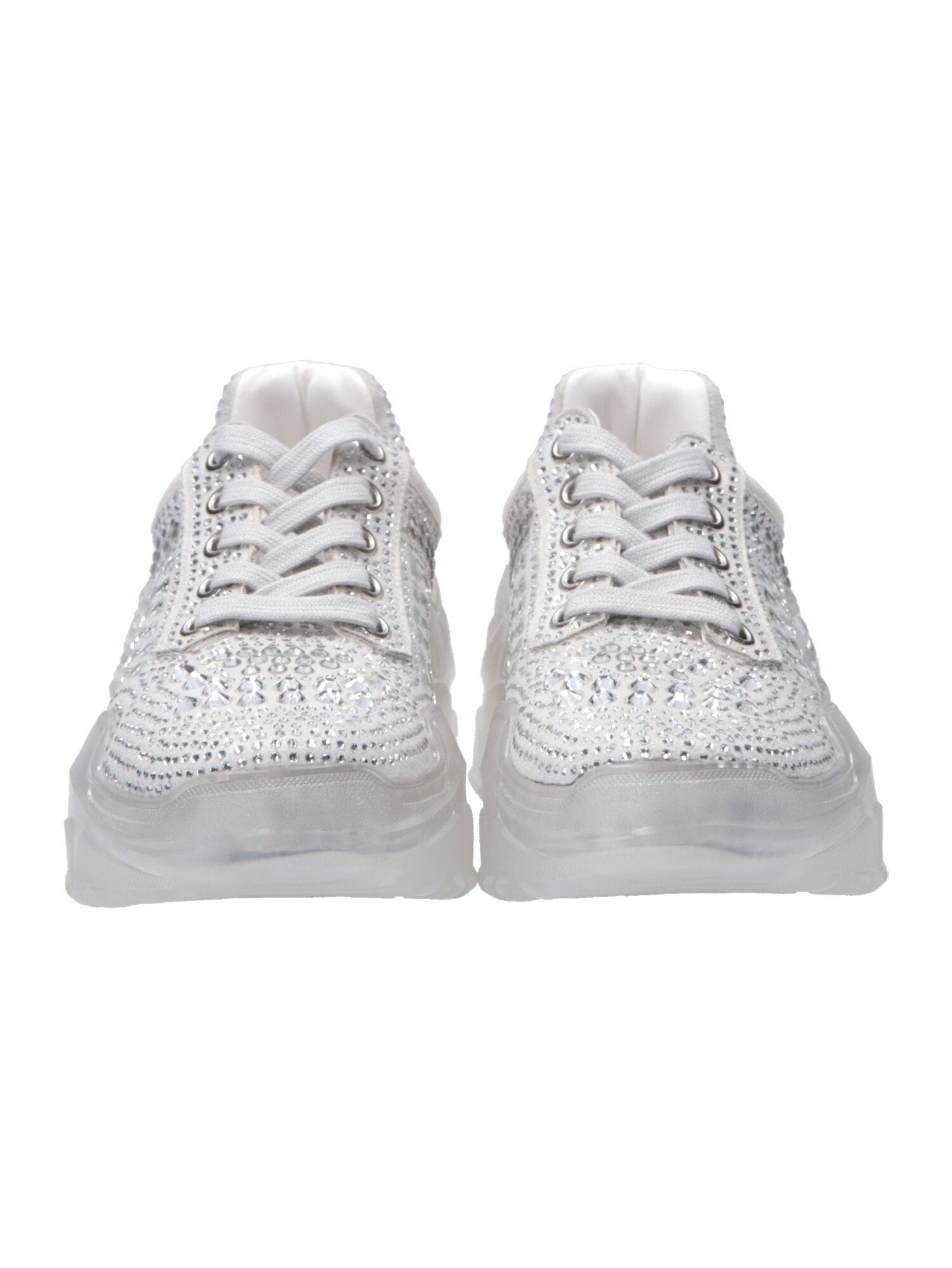 Twin-set Sneaker Scamoscate con Strass 201MCT042 BIANCO OTTICO