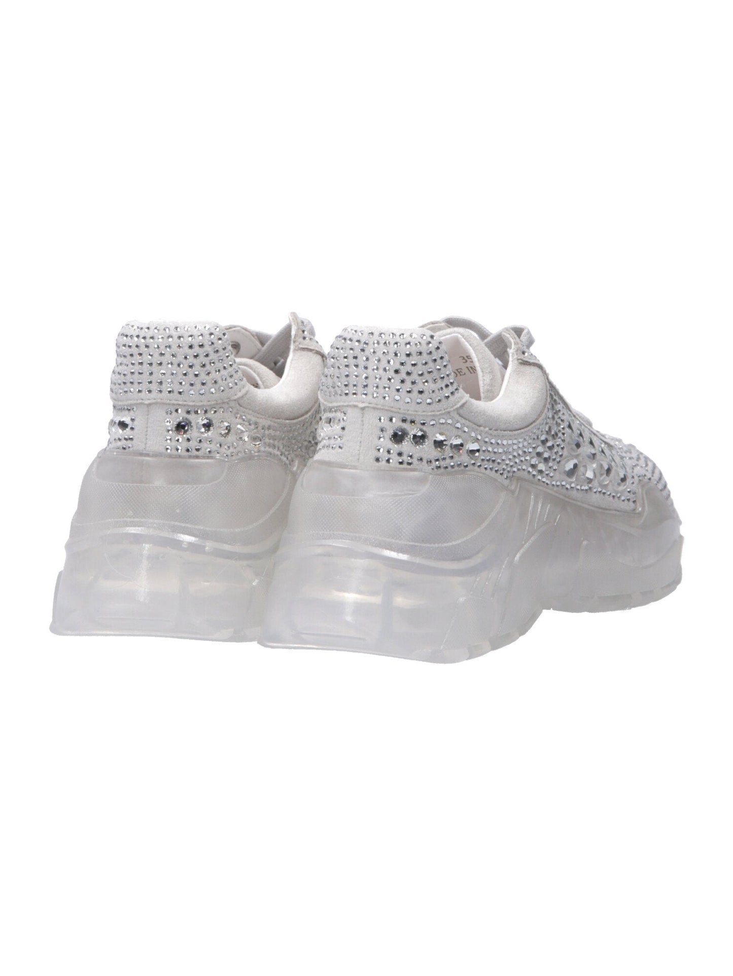 Twin-set Sneaker Scamoscate con Strass 201MCT042 BIANCO OTTICO