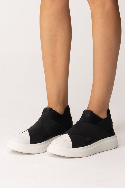 Fessura Sneaker Slip-on In Tessuto EDG017 BLACK/WHITE