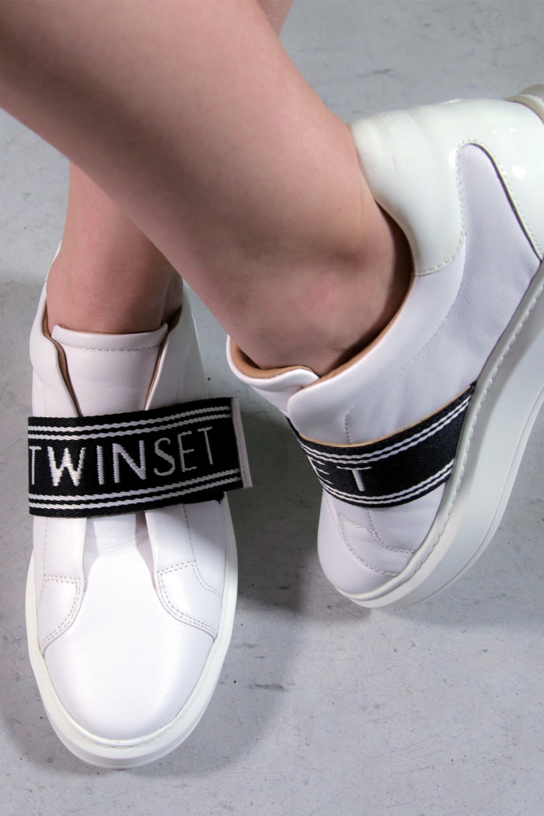 Twin-set Sneakers con Fascia Logata 201TCP134 BIANCO OTTICO