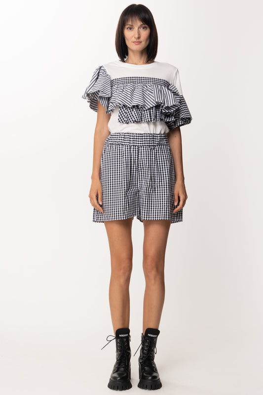 Twin-set T-shirt con Balze 221AT2253 BIC.OFF WHITE/NERO