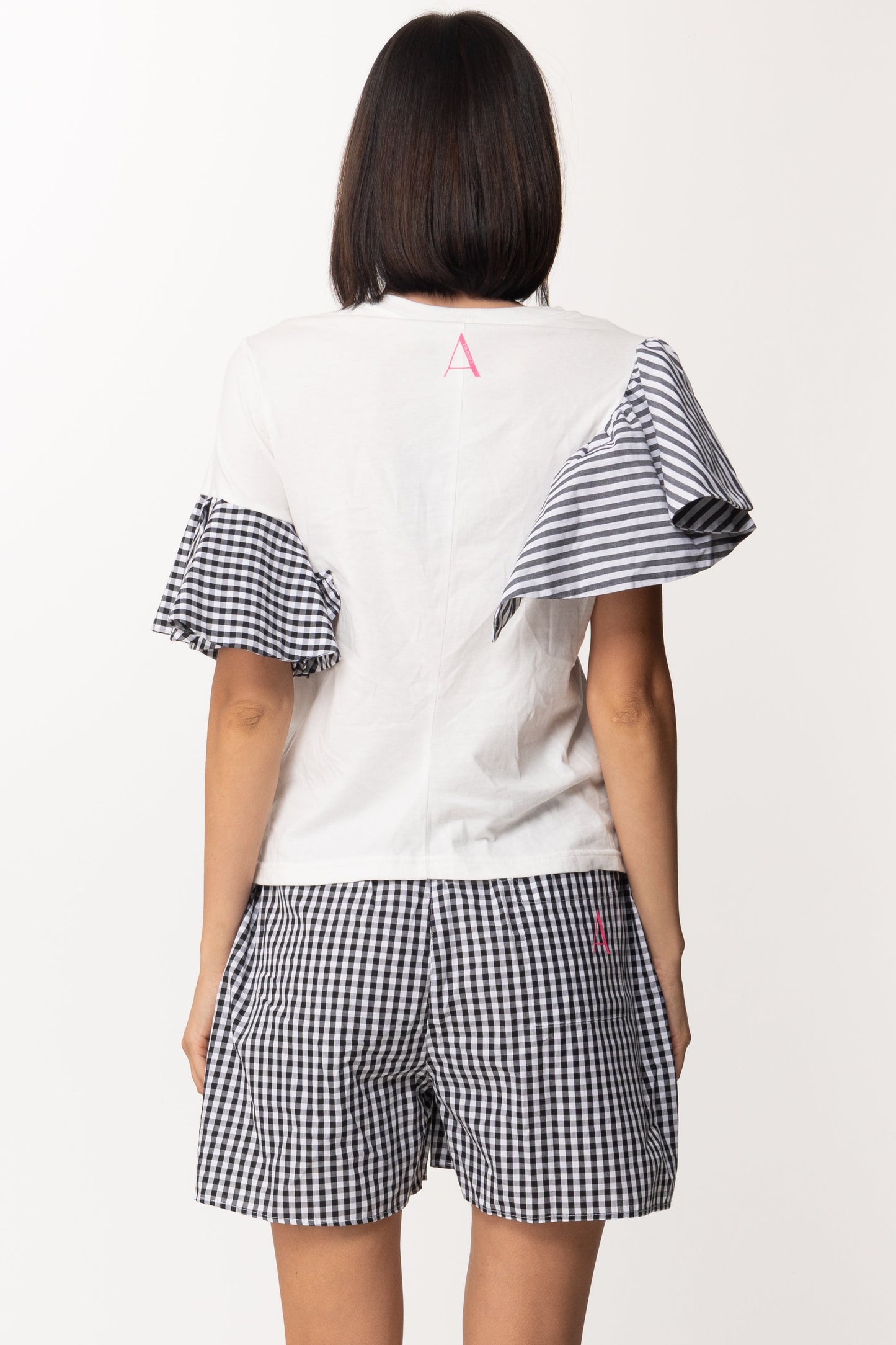 Twin-set T-shirt con Balze 221AT2253 BIC.OFF WHITE/NERO