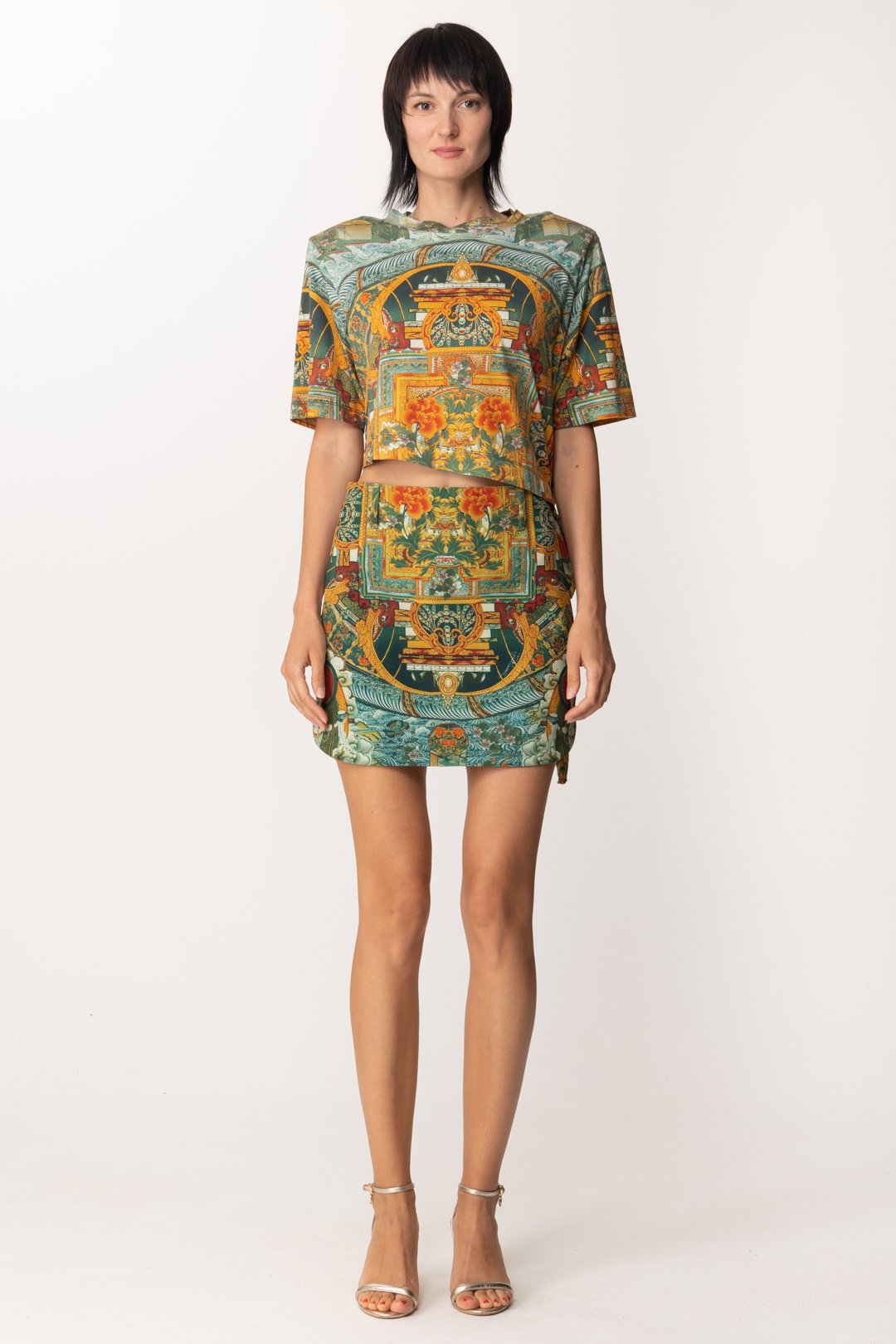 Just Cavalli T-shirt con Stampa Foulard S04GC0434 JADE VARIANT