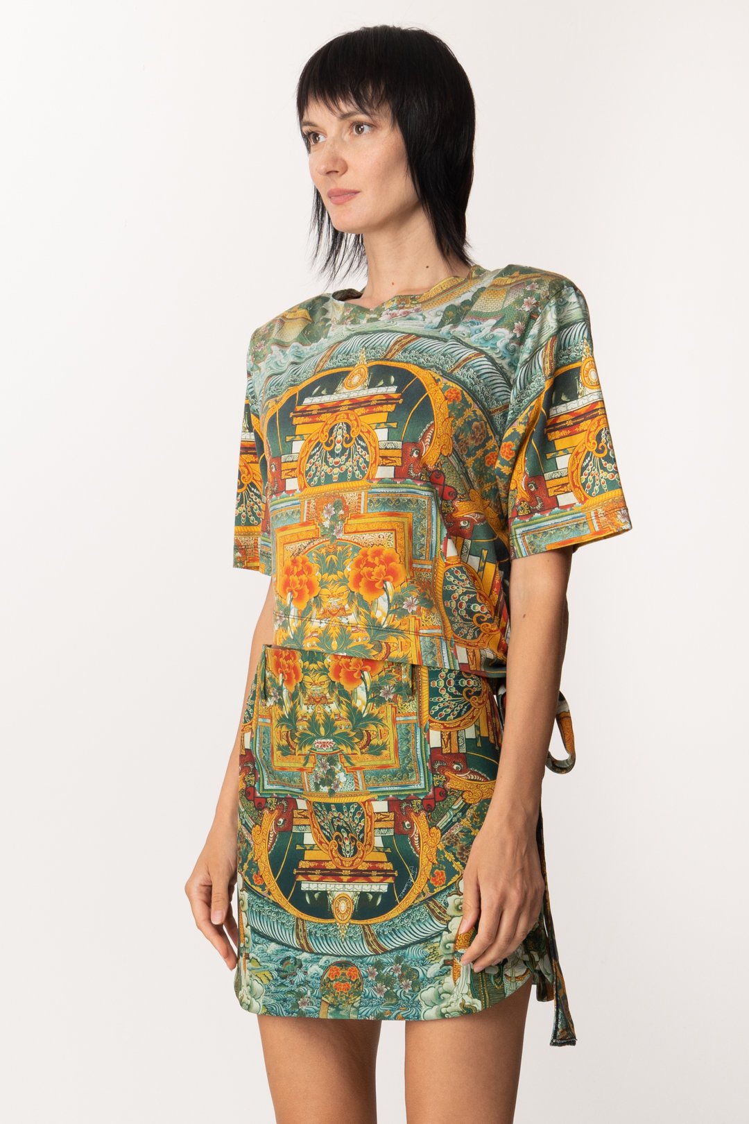 Just Cavalli T-shirt con Stampa Foulard S04GC0434 JADE VARIANT