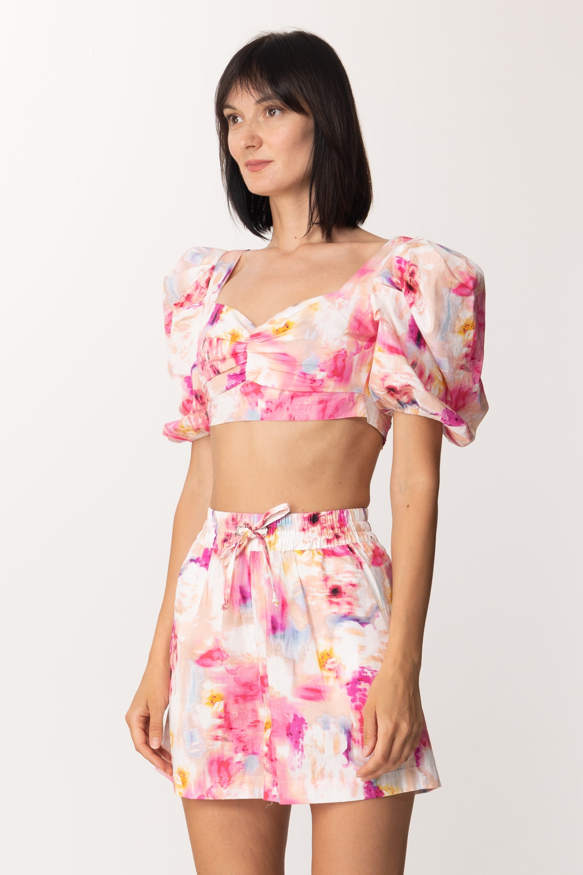 Twin-set Top con Stampa Floreale 221AT2483 SHADES OF HOT PINK