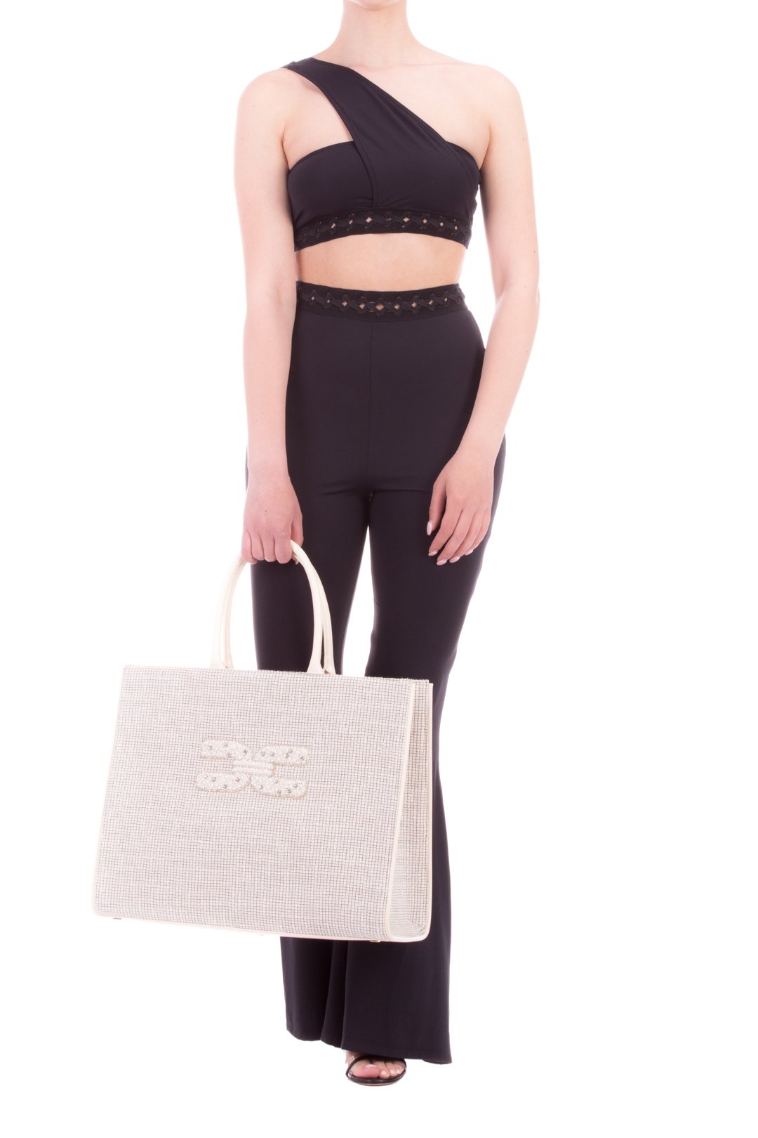 Me Fui Top Crop Monospalla con Passamaneria M20-0074NR BLACK