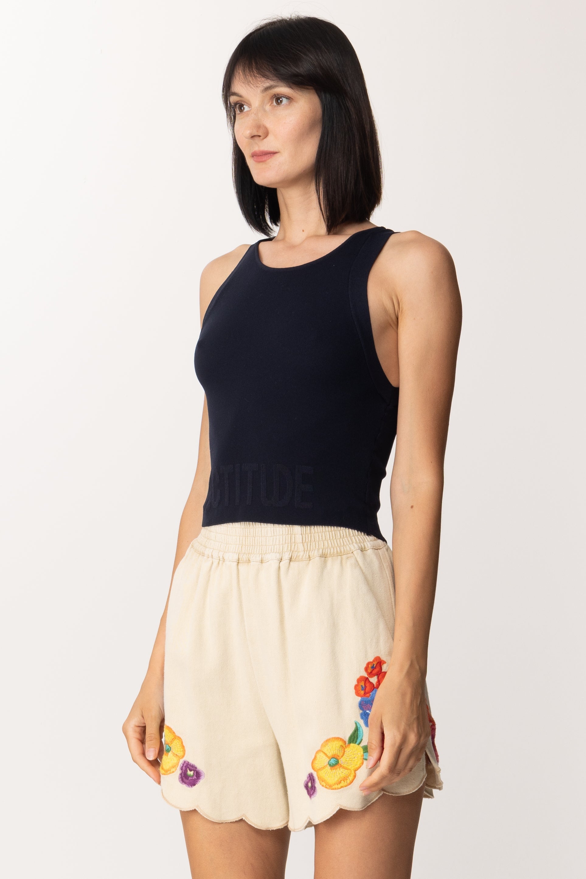 Twin-set Top In Maglia Crop Actitude 221AT314B SPACE BLUE