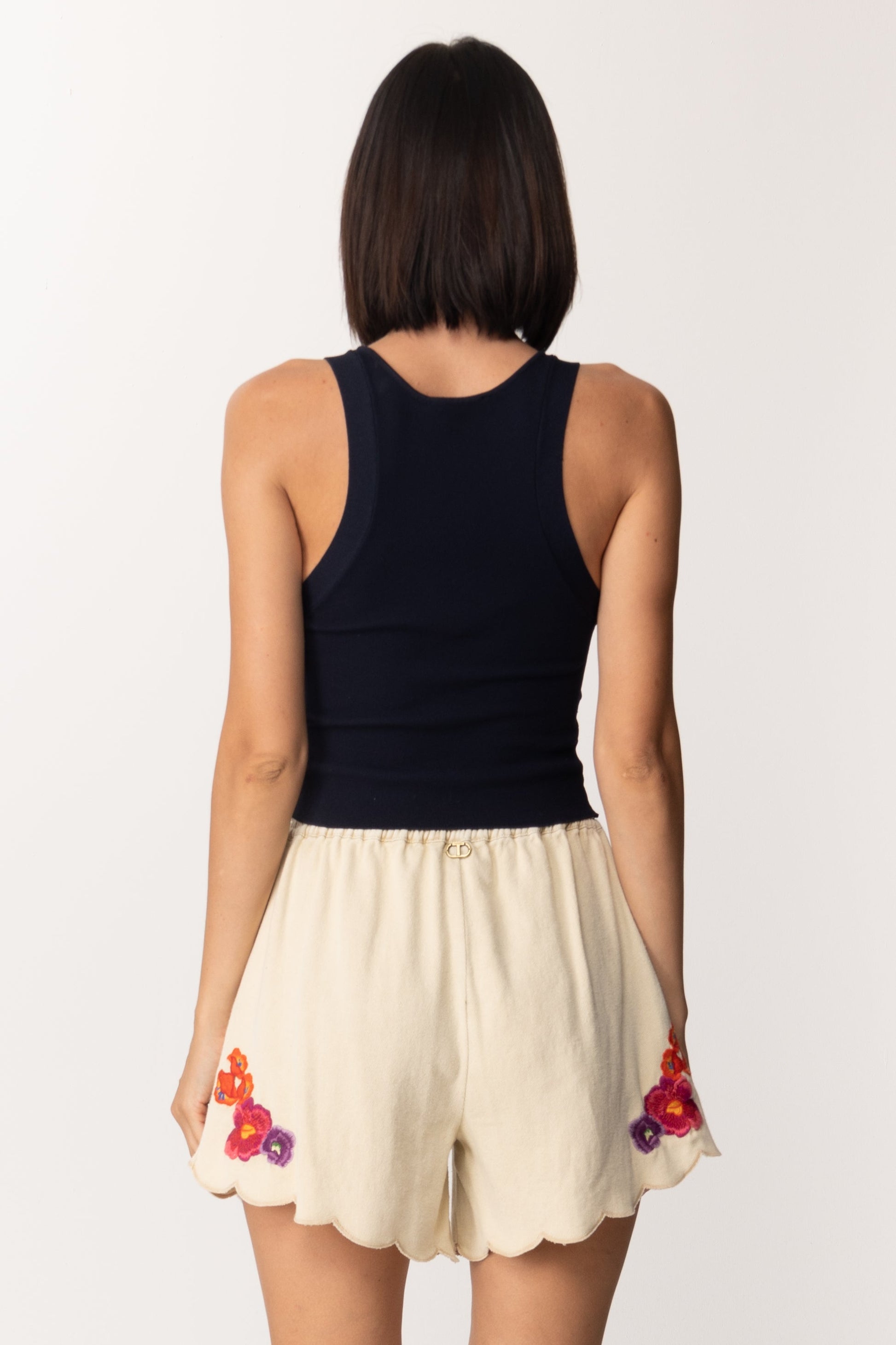 Twin-set Top In Maglia Crop Actitude 221AT314B SPACE BLUE