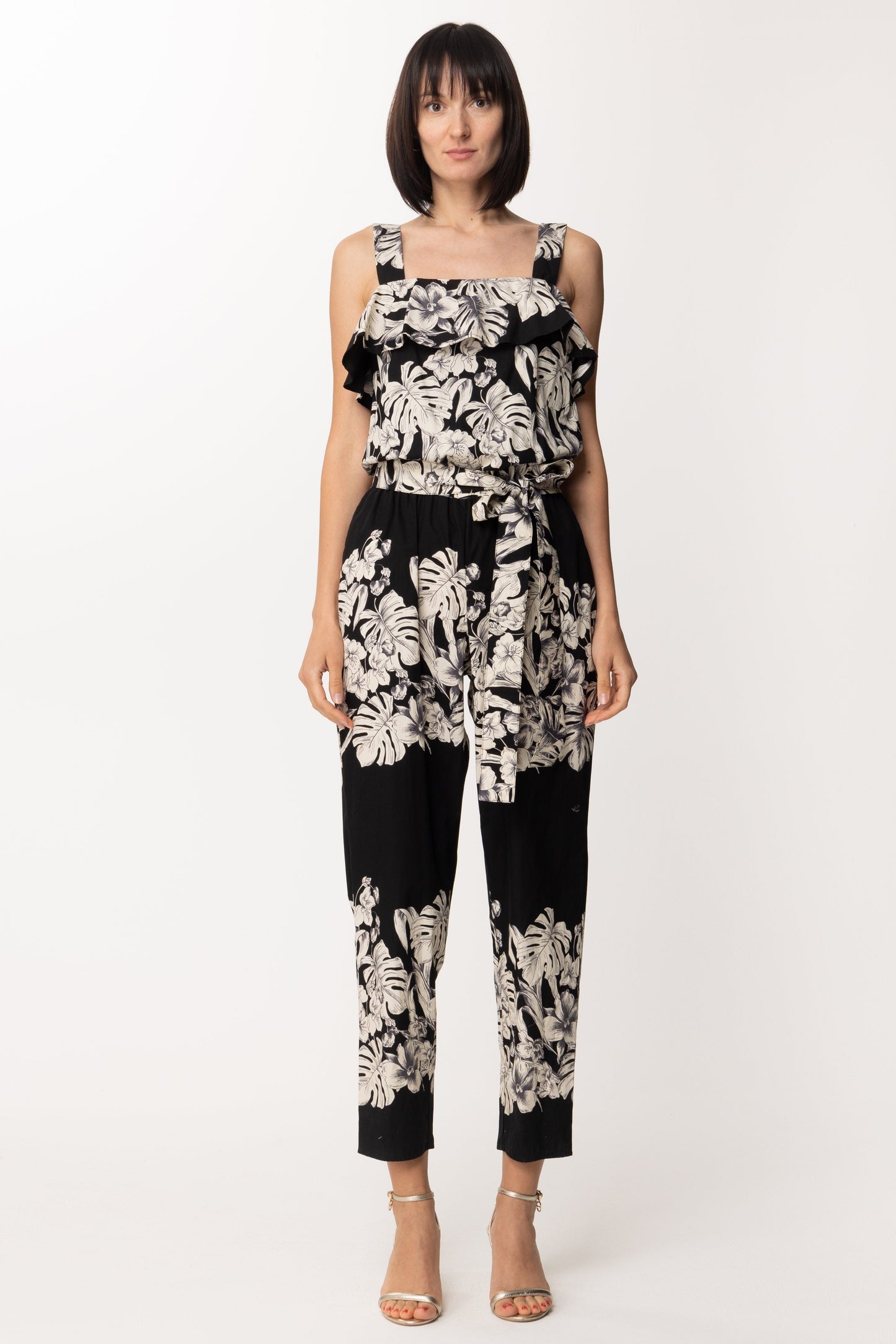 Twin-set Tuta con Cintura e Stampa Floreale 201TT2314 ST.FIORE GRAFICO NERO