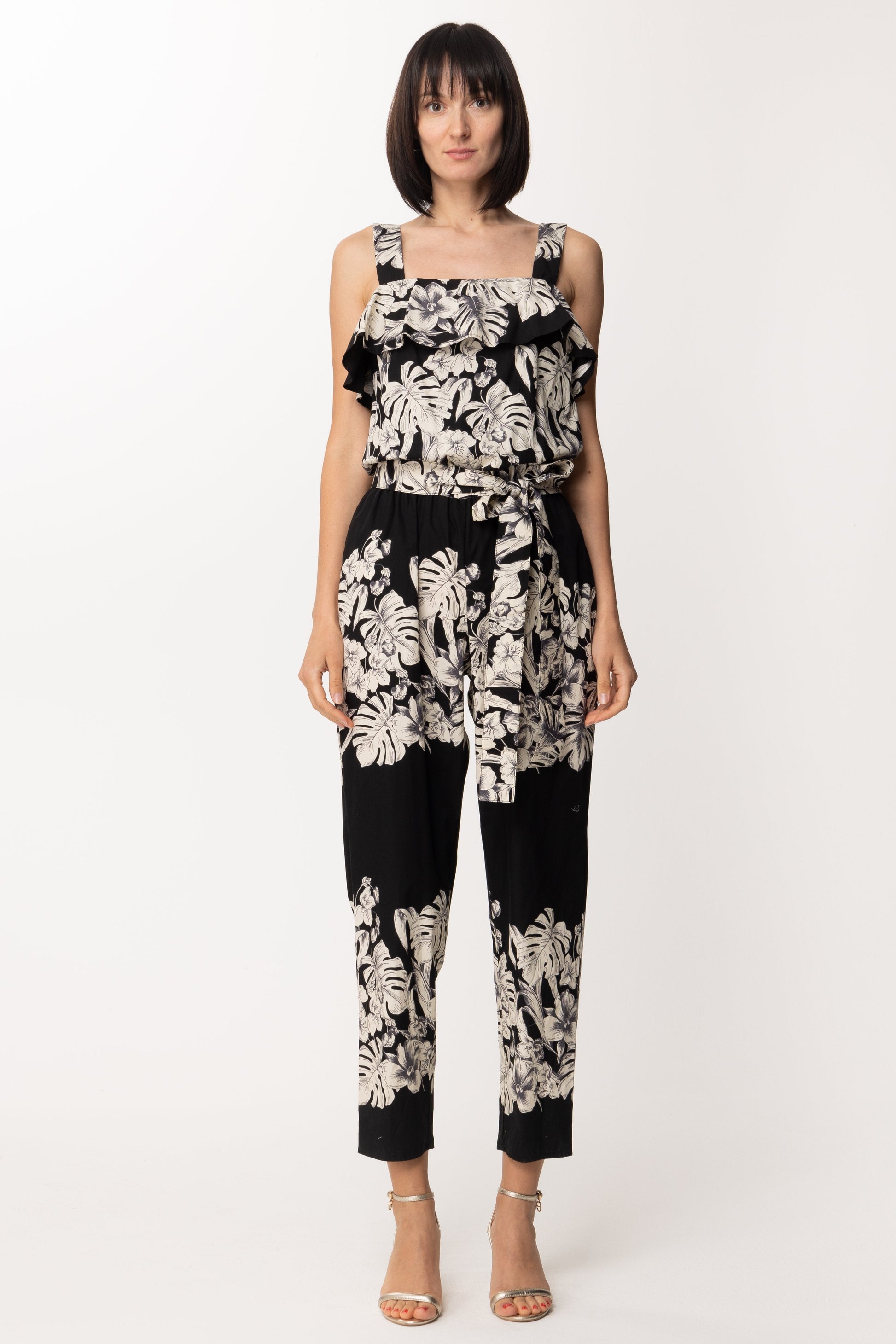 Twin-set Tuta con Cintura e Stampa Floreale 201TT2314 ST.FIORE GRAFICO NERO