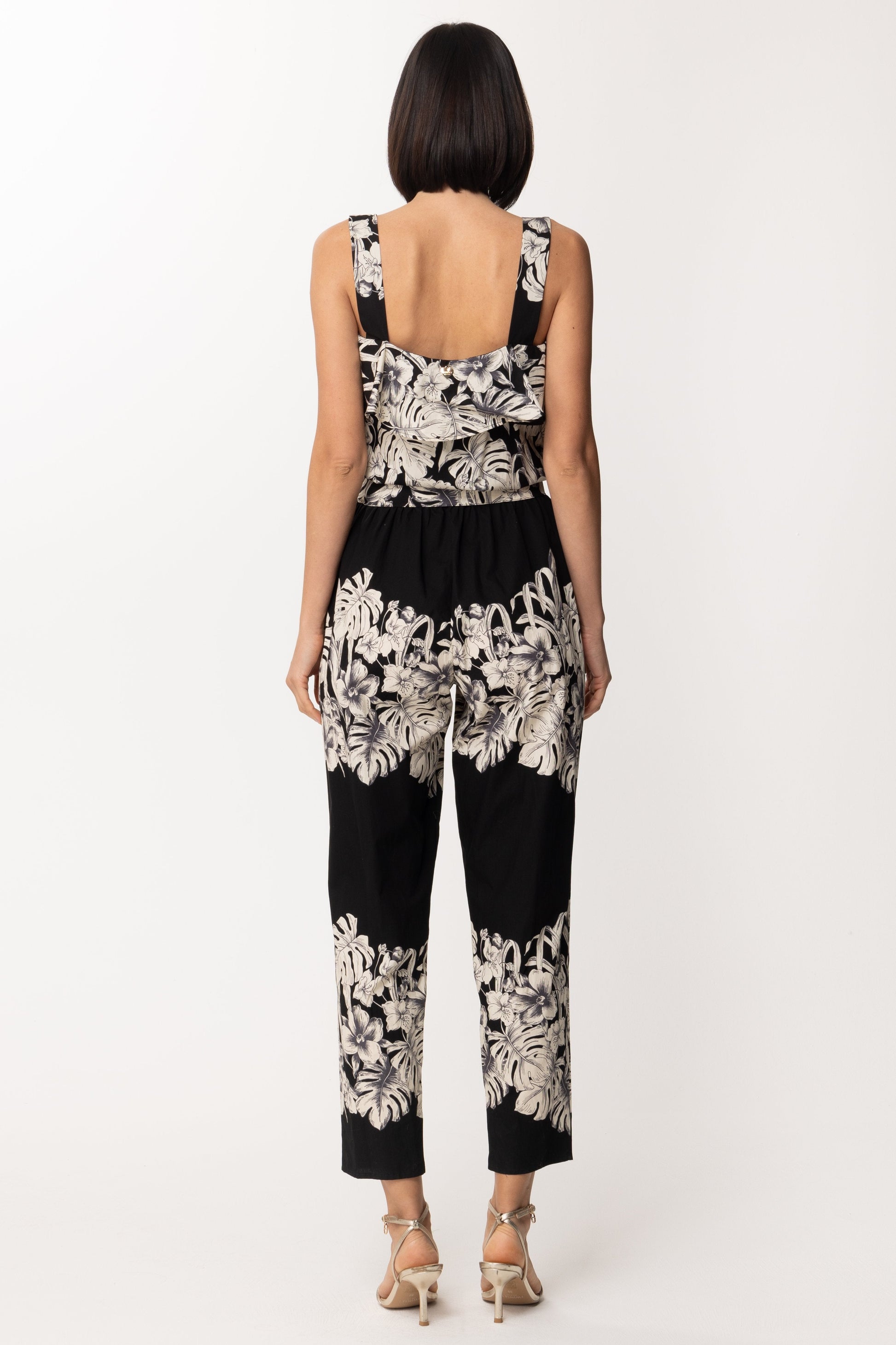 Twin-set Tuta con Cintura e Stampa Floreale 201TT2314 ST.FIORE GRAFICO NERO